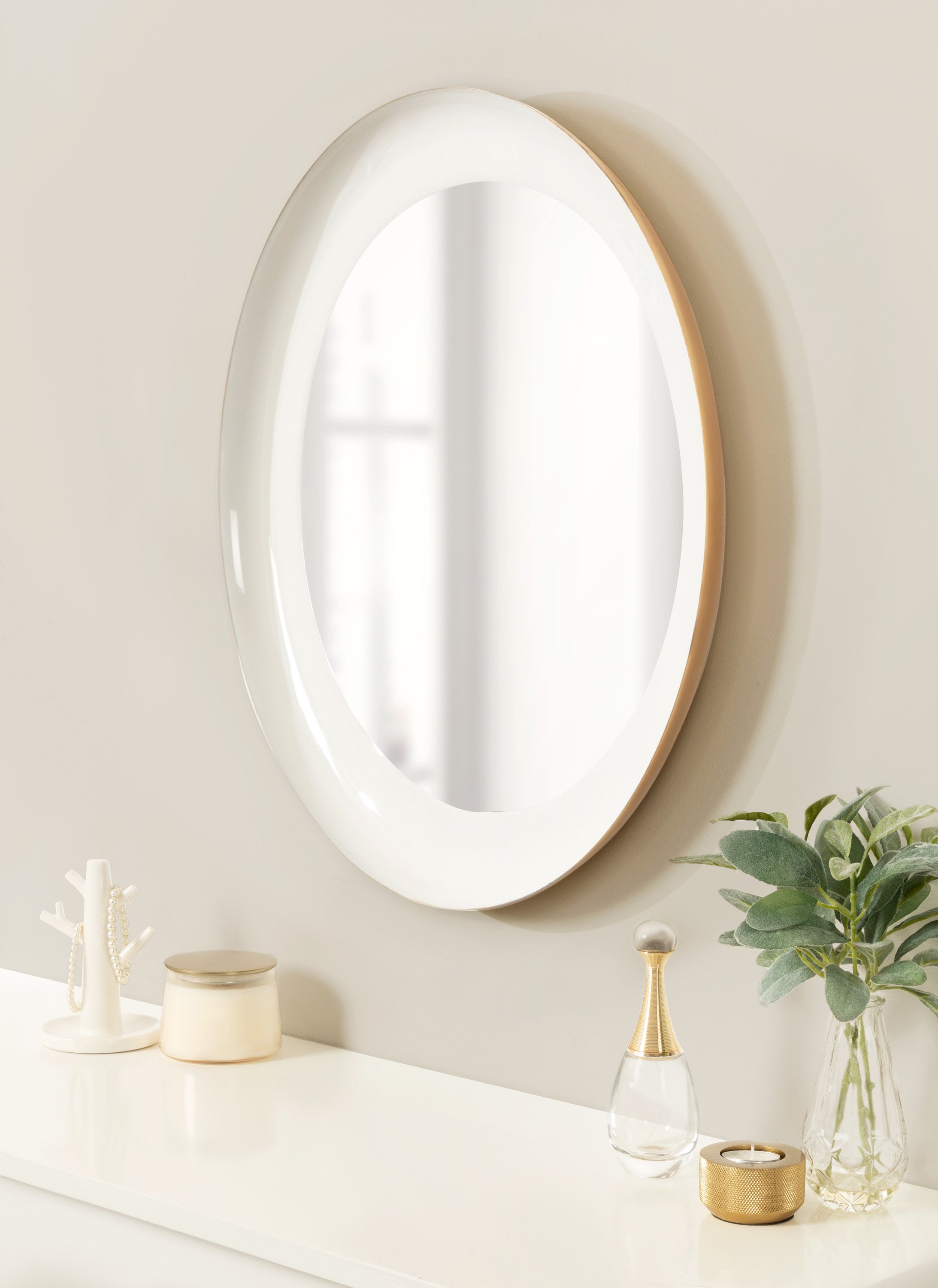 Round Mirror White Gold 22x22 7