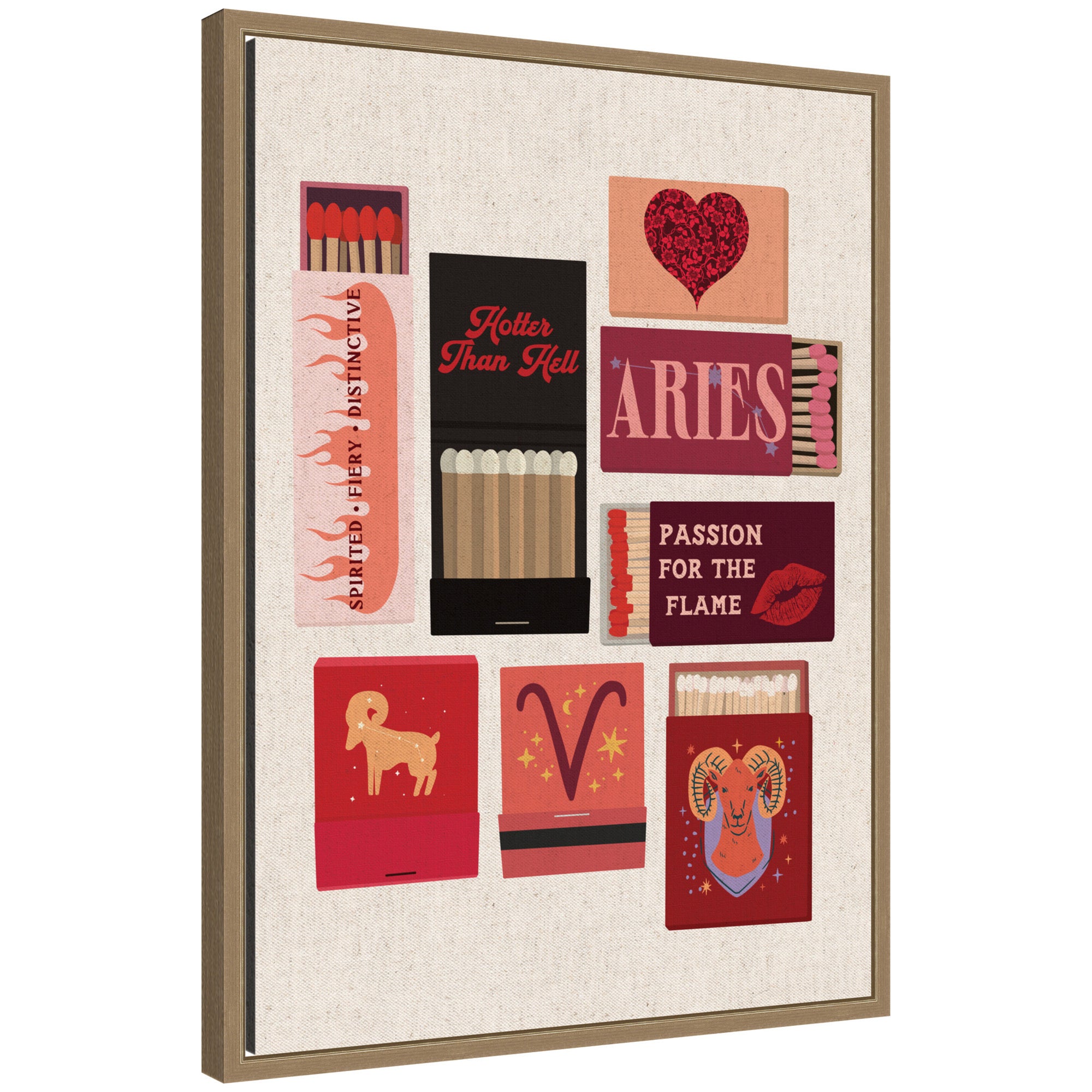Aries Matchbook Linen FC by Megan Ryan Framed Canvas Wall Art Print