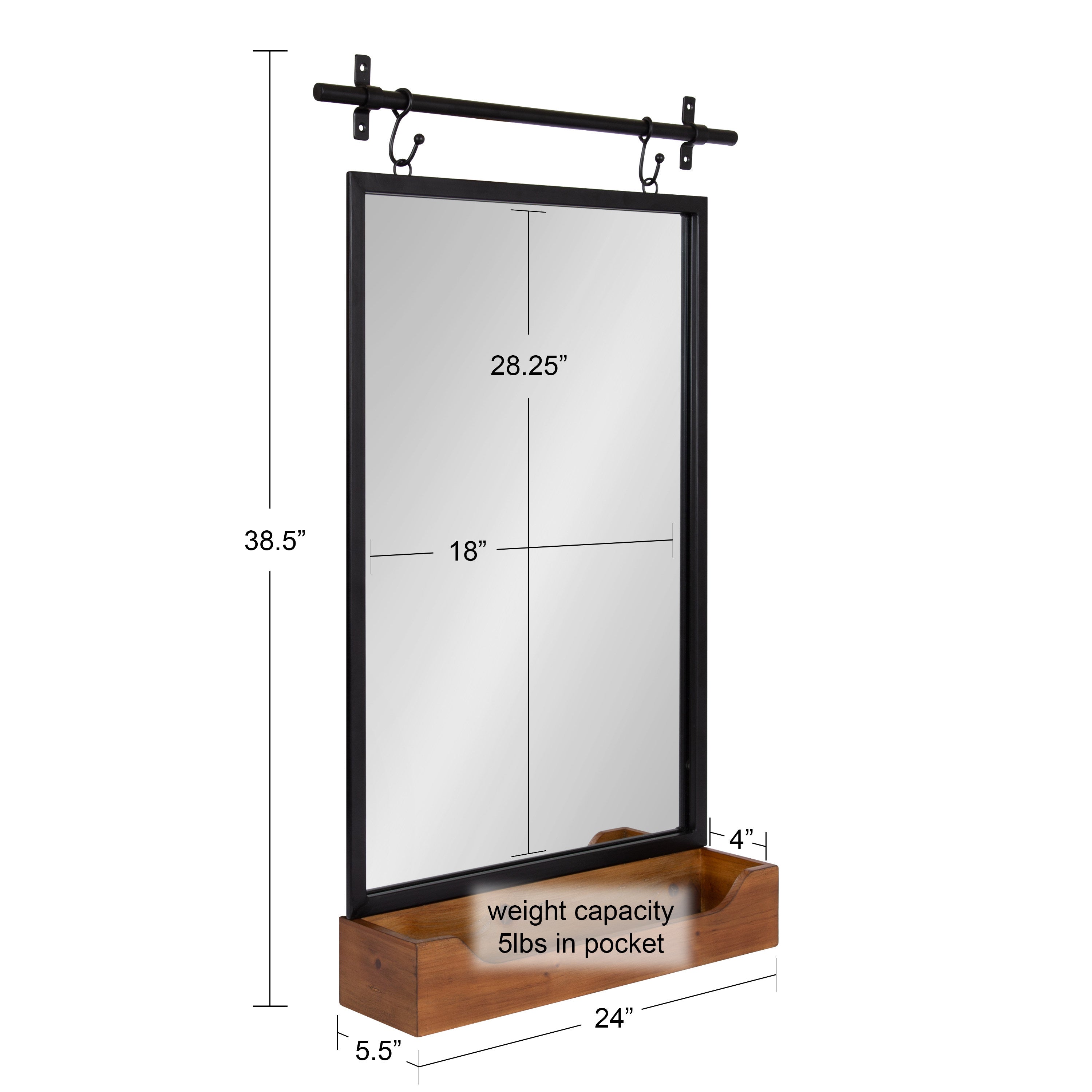 Gammons Wall Mirror with Shelf