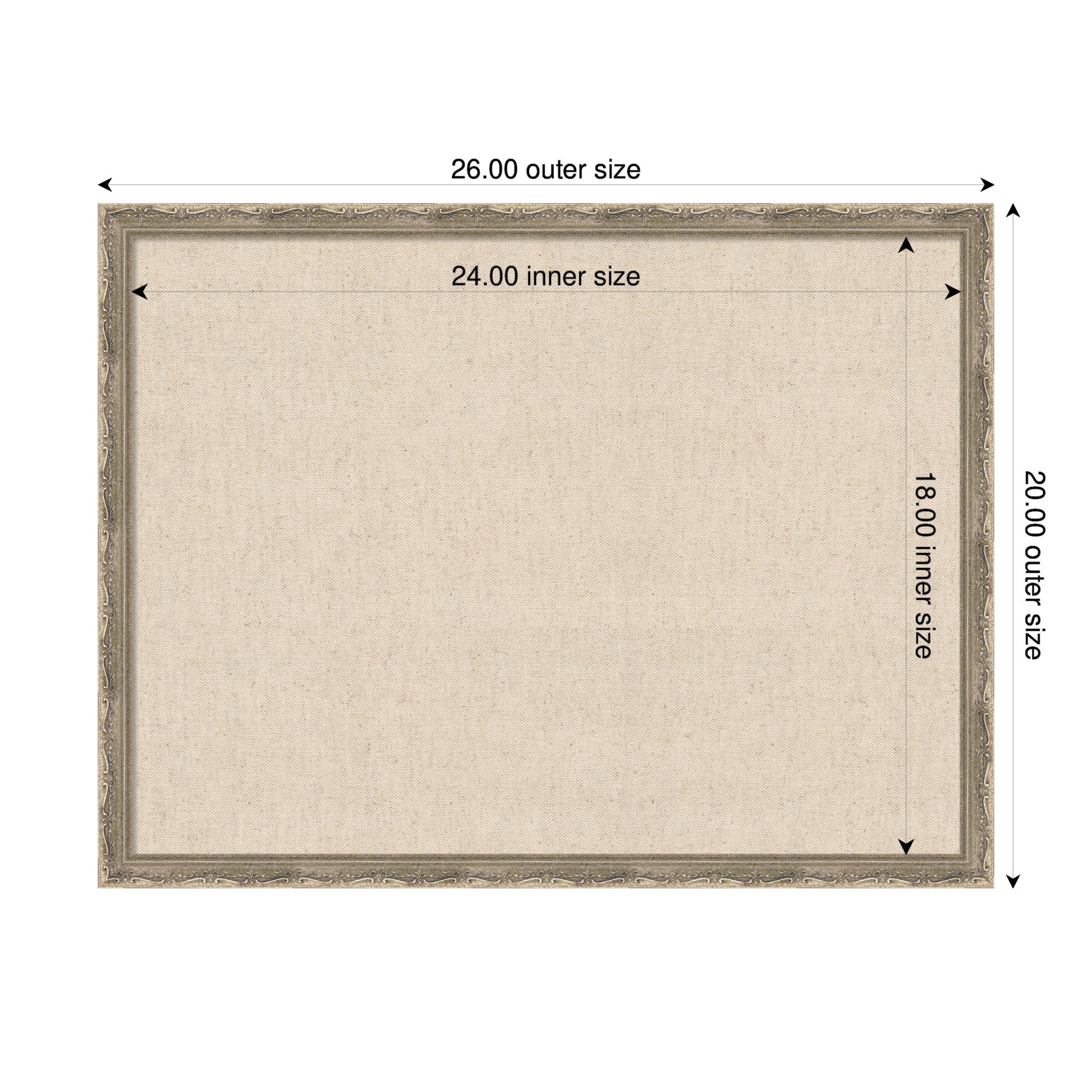 Pinboard 26x20 Mila Dark Silver 2