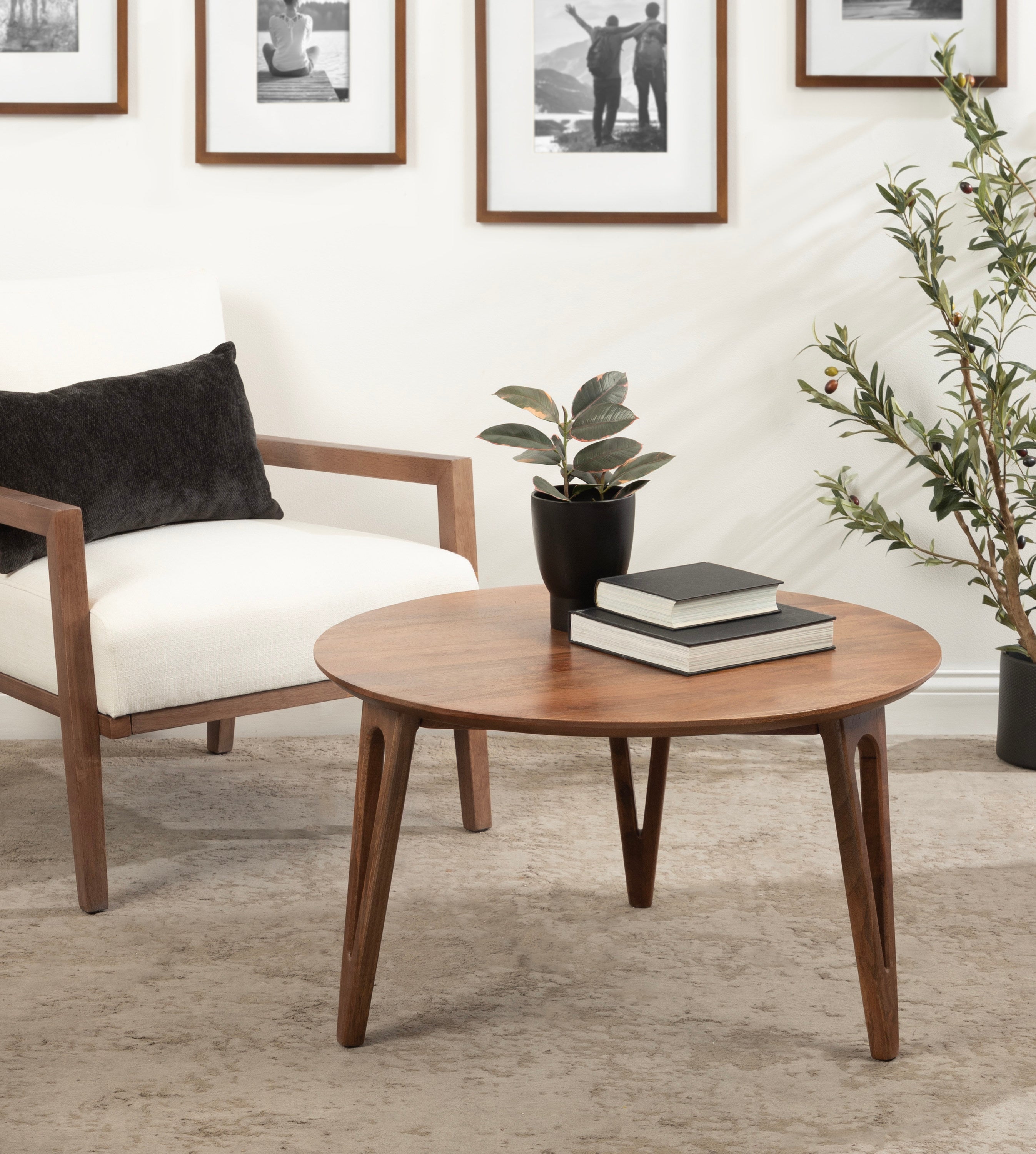 Coffee Table Walnut Brown 30x30x19 6