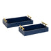 Tray Set Navy Blue Gold 2 Piece 1
