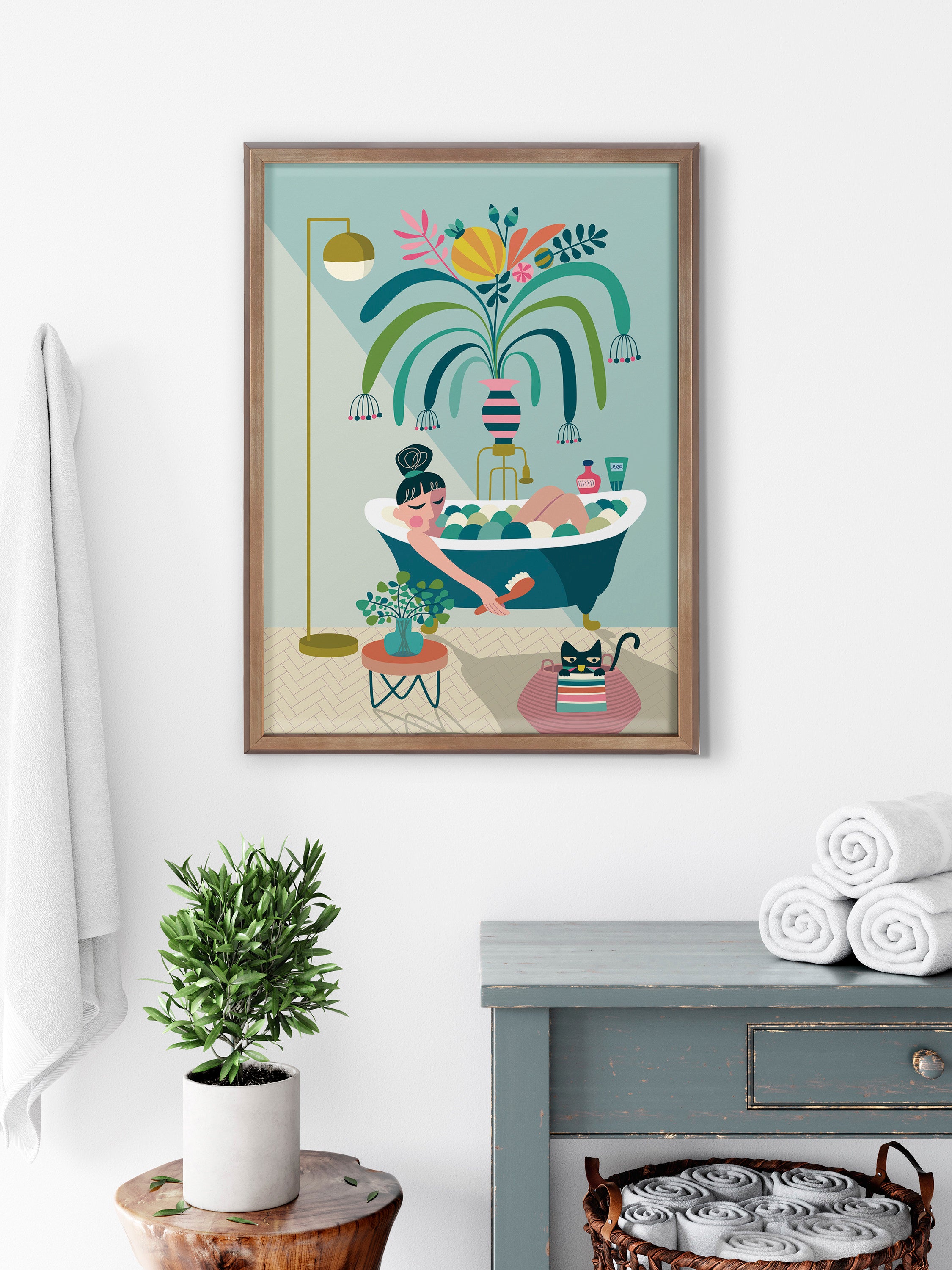 Blake Time to Relax Framed Printed Glass by Rachel Lee of My Dream Wall