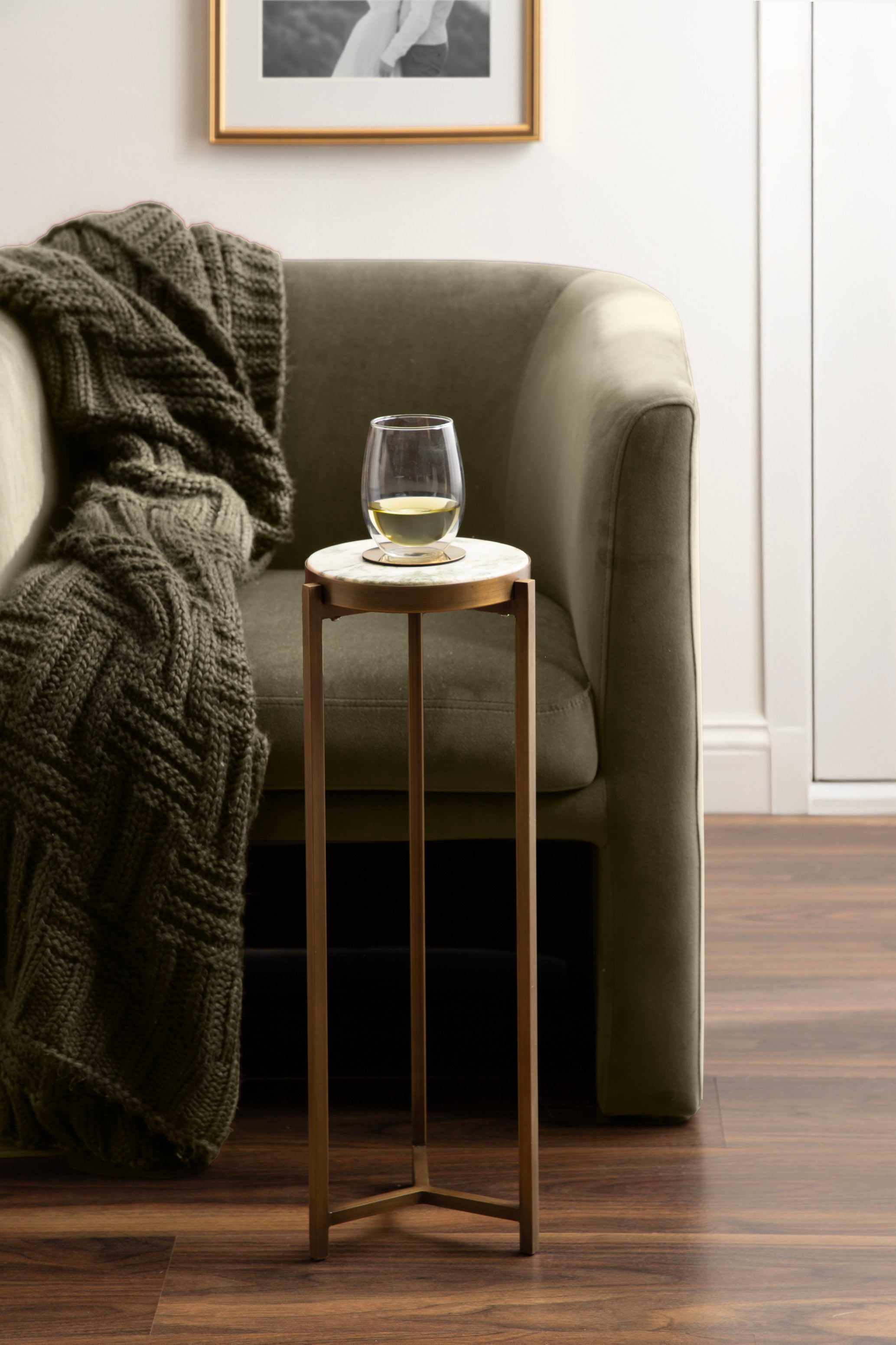 Drink Table Green Gold 9x9x23 6
