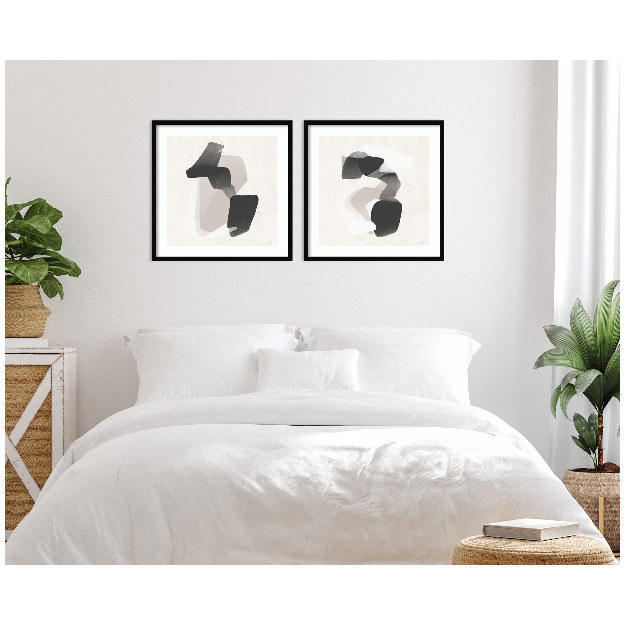 Framed Art Svelte Noir Black 2 Piece Set 25x25 6