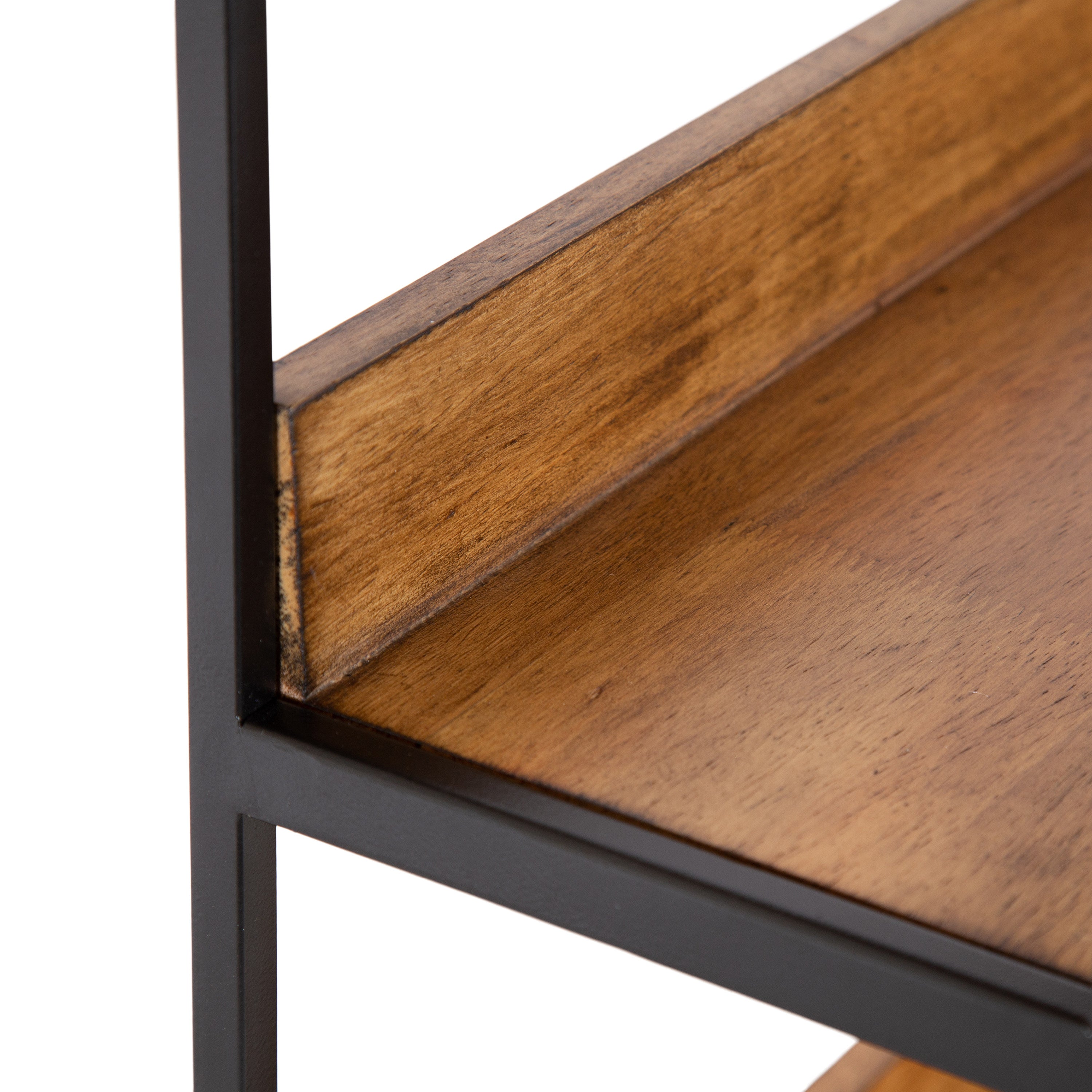 Accent Shelf Rustic Brown Black 18x28x7 3