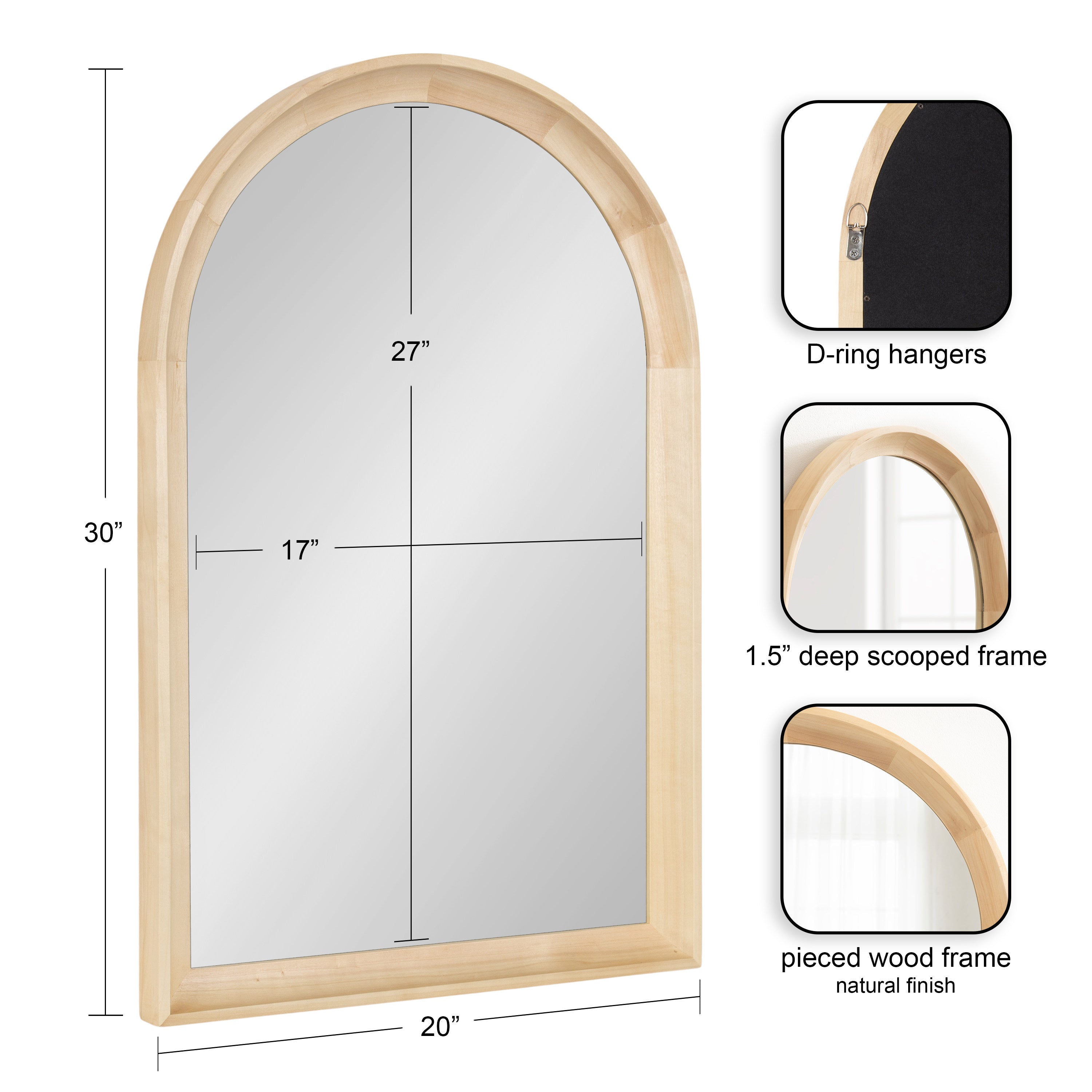 Arch Mirror Natural 20x30 2