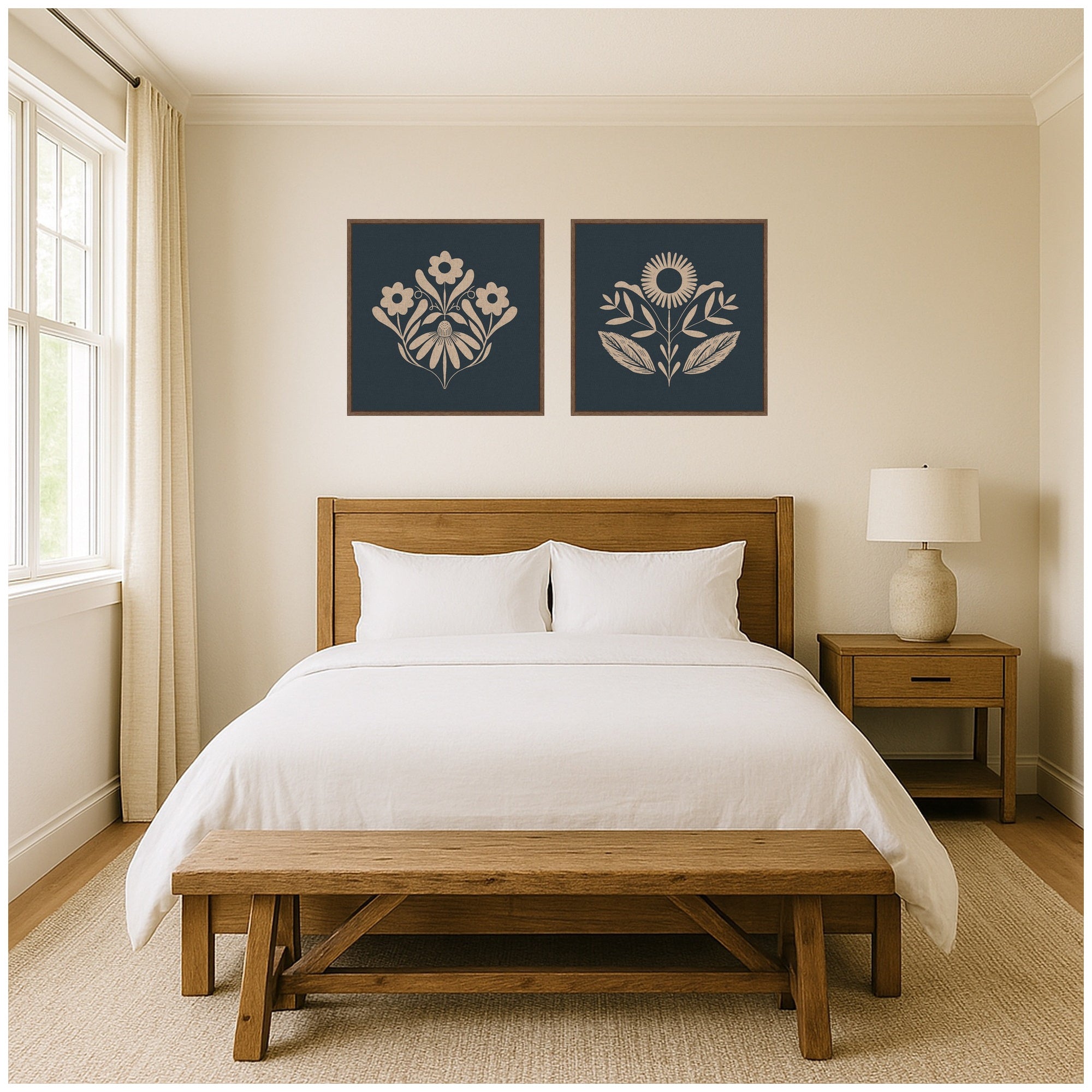 Art Set 2 Piece Set 22x22 Sylvie Walnut 5