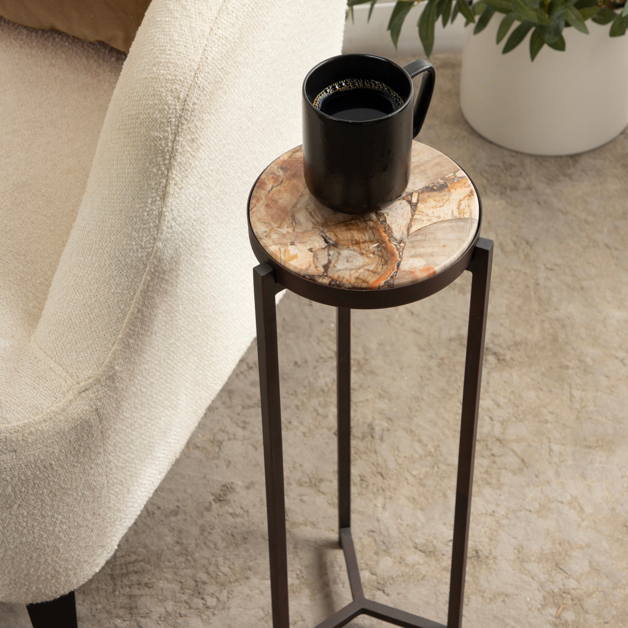 Drink Table Brown Bronze 9x9x23 6