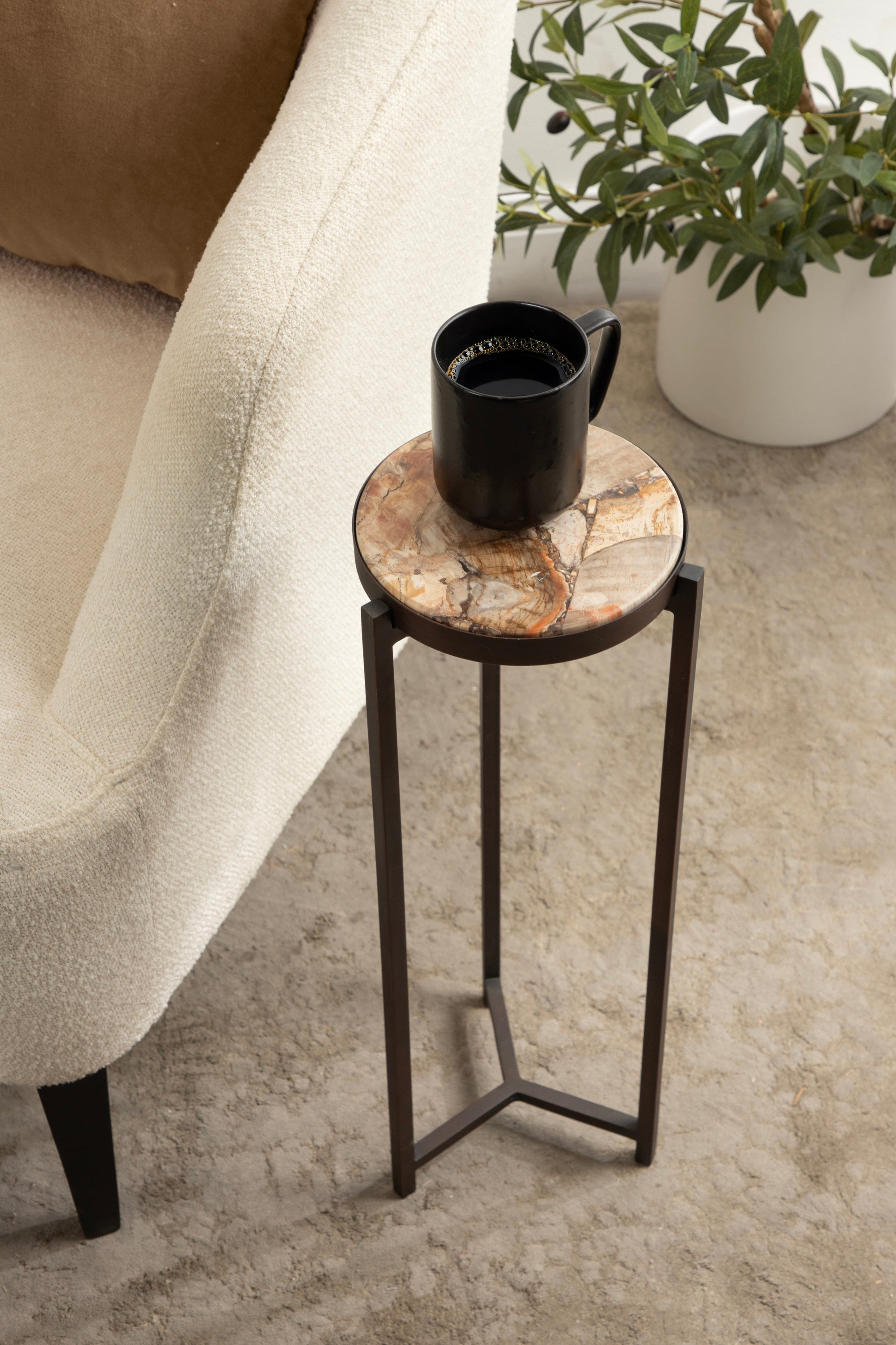 Drink Table Brown Bronze 9x9x23 6