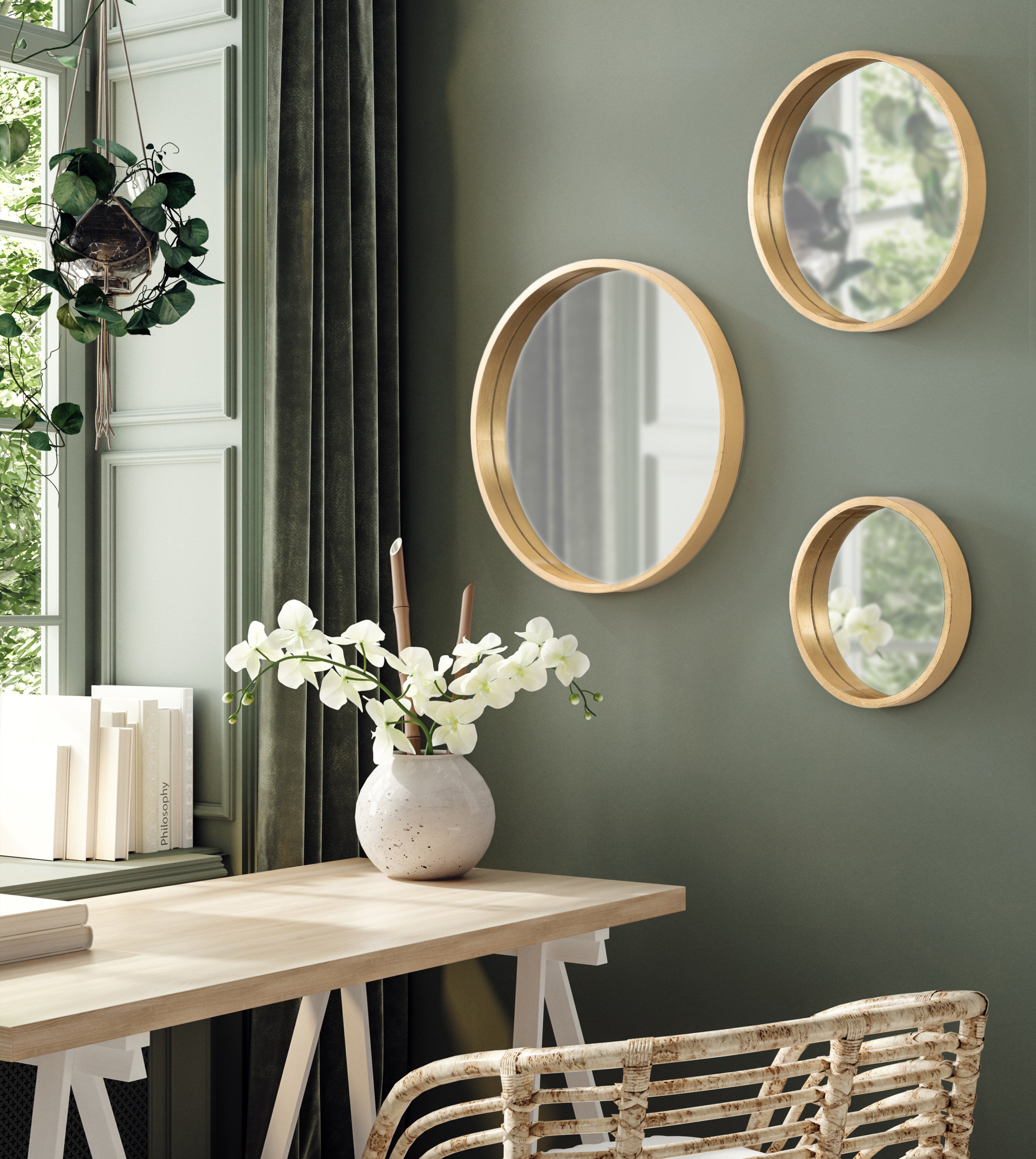 Mirror Set Gold 3pc 7