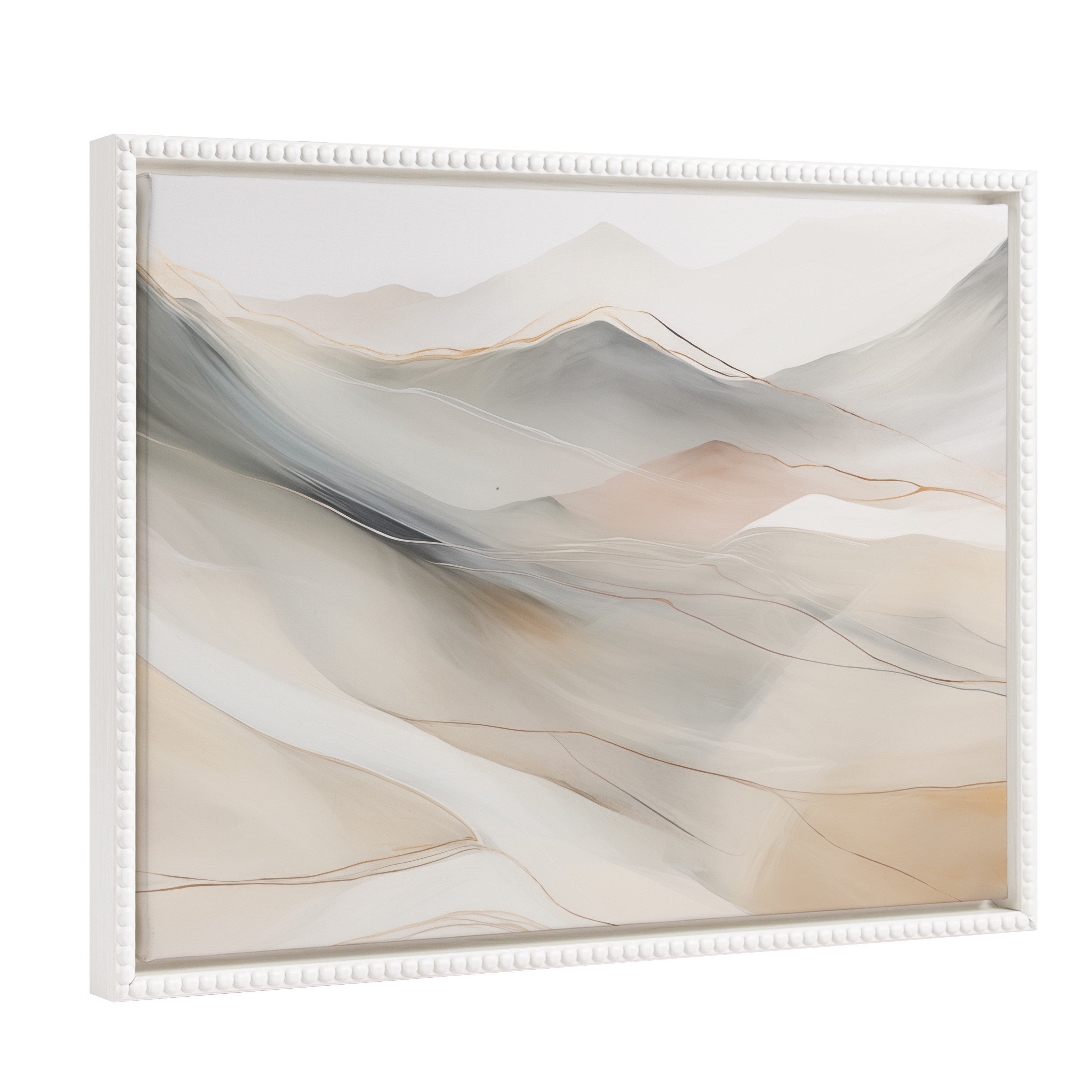 Framed Canvas 18x24 Sylvie Beaded White 1