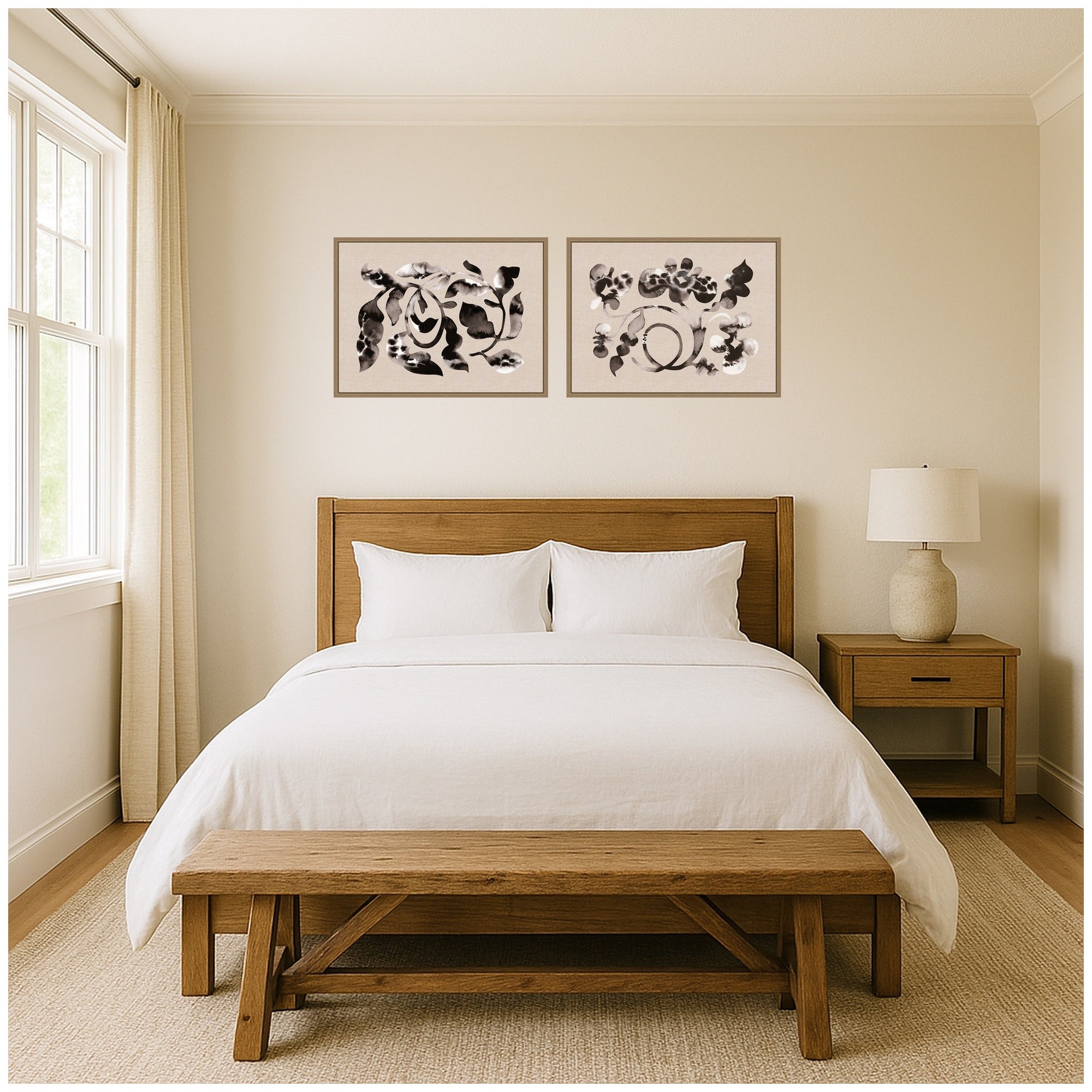 Framed Canvas Sylvie Dark Gold 2 Piece Set 18x24 5