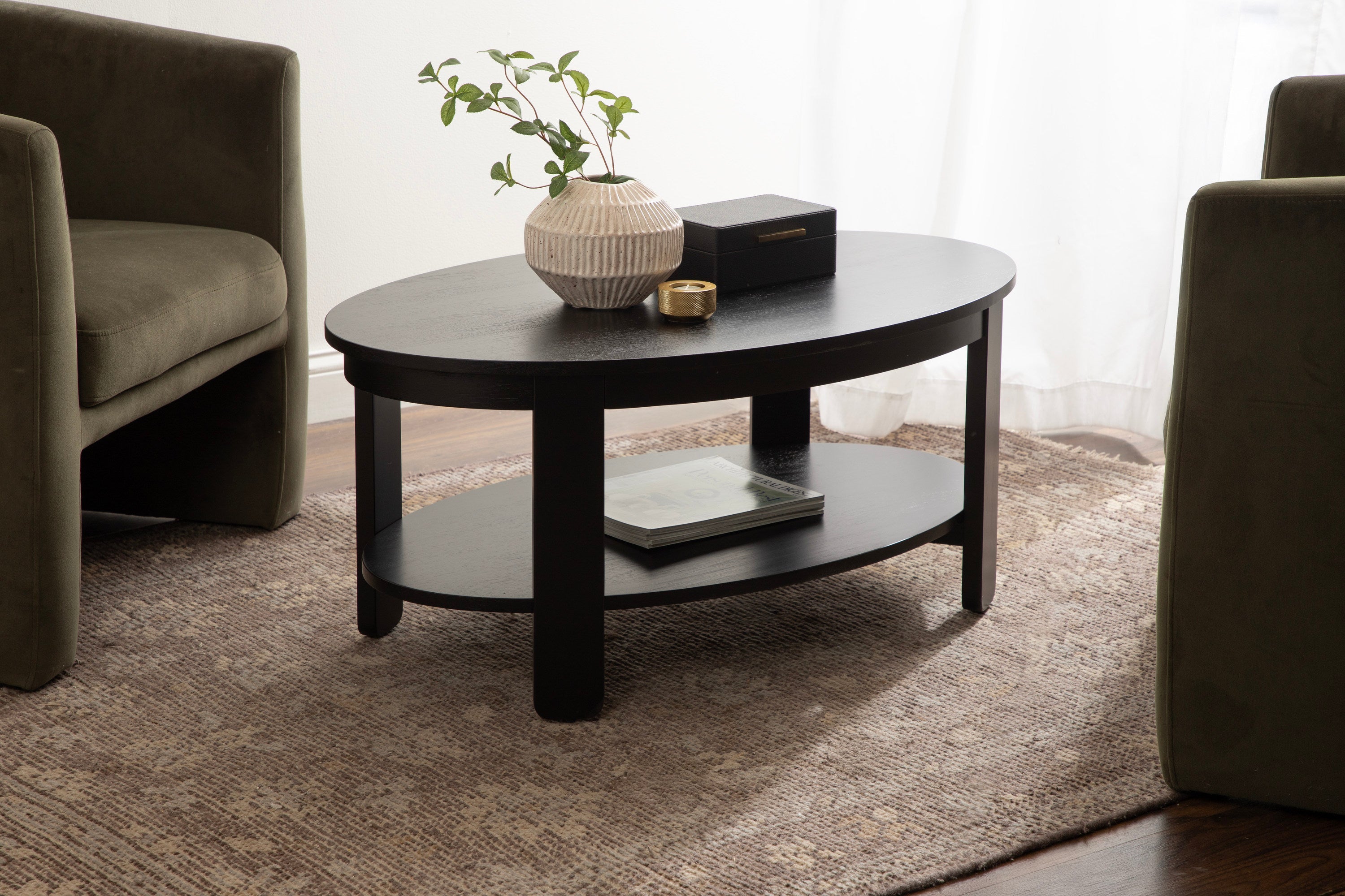 Coffee Table Black 38x24x18 7
