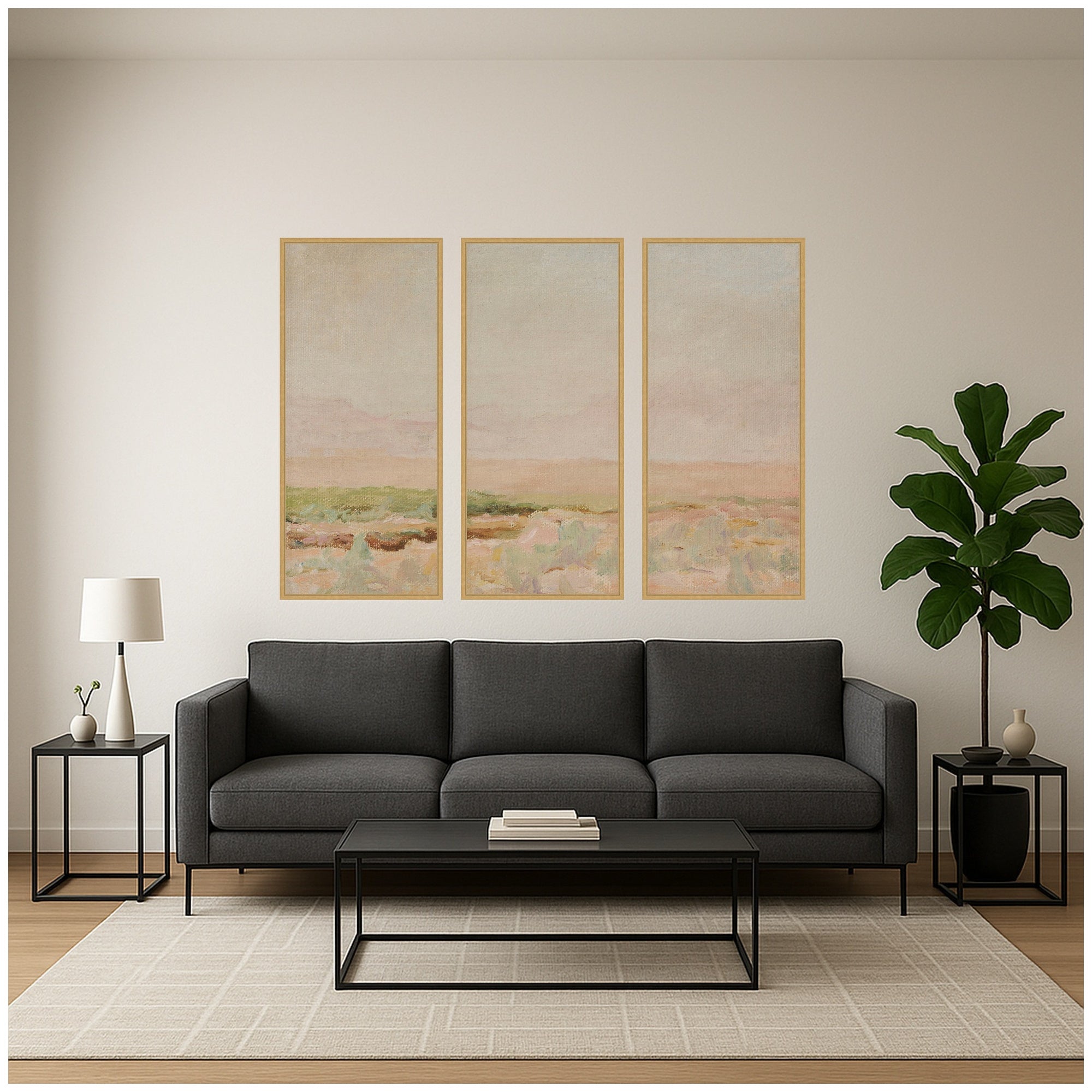 Art Set Sylvie Bright Gold 3 Piece Set 18x40 5
