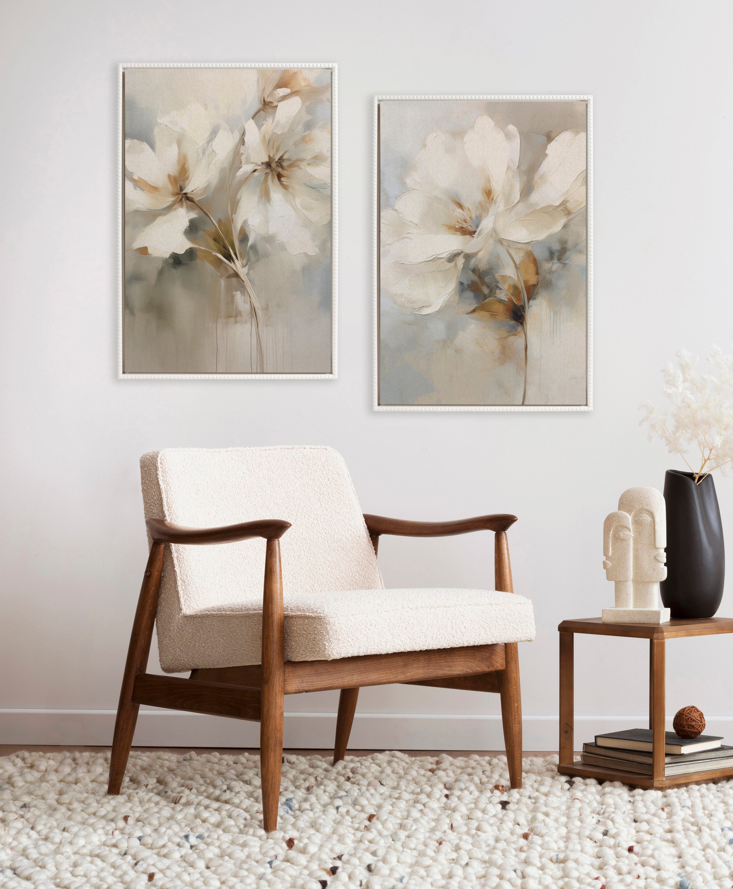 Art Set 2 Piece Set 23x33 Sylvie Beaded White 4