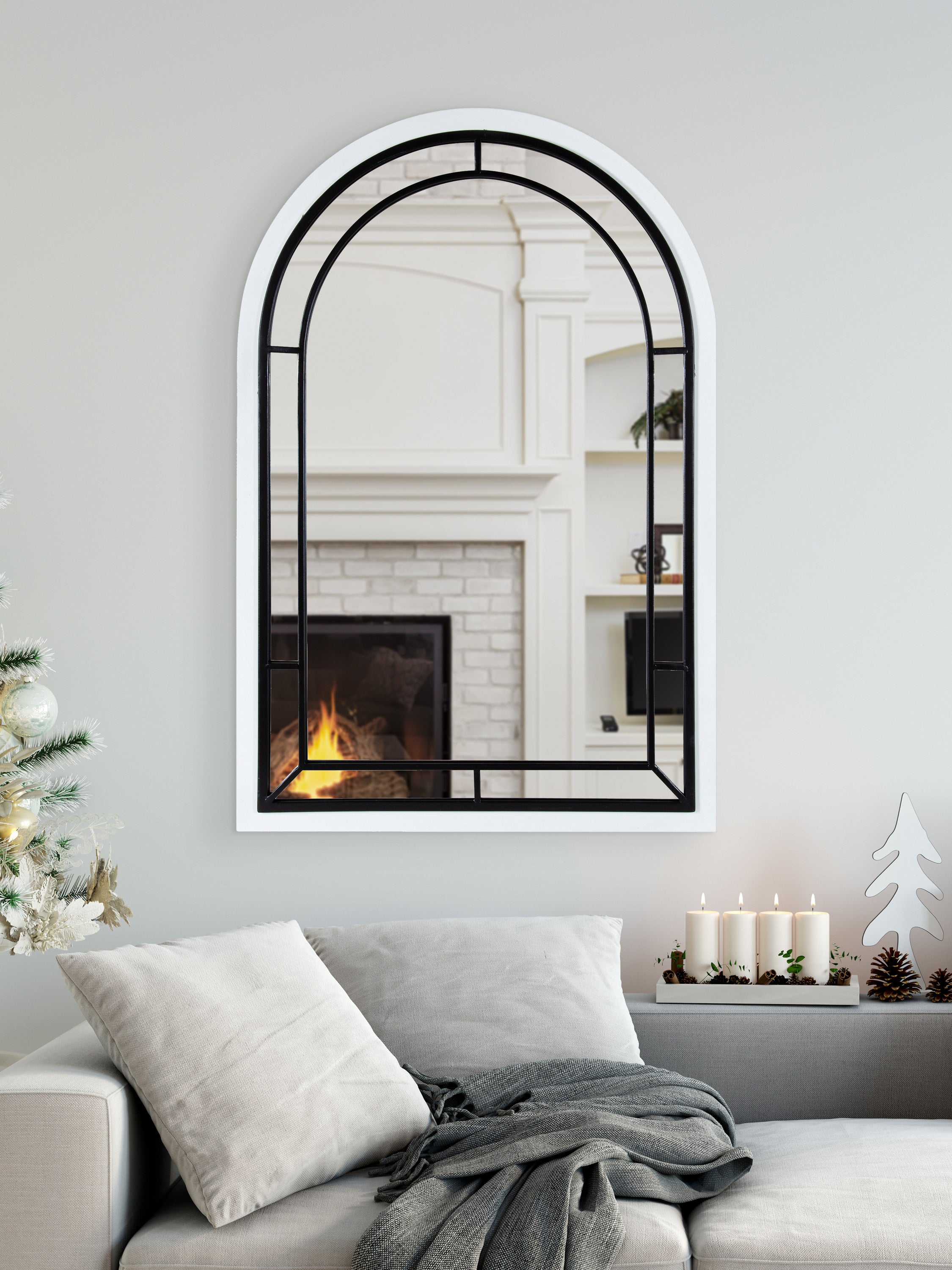 Arch Mirror White 24x36 7
