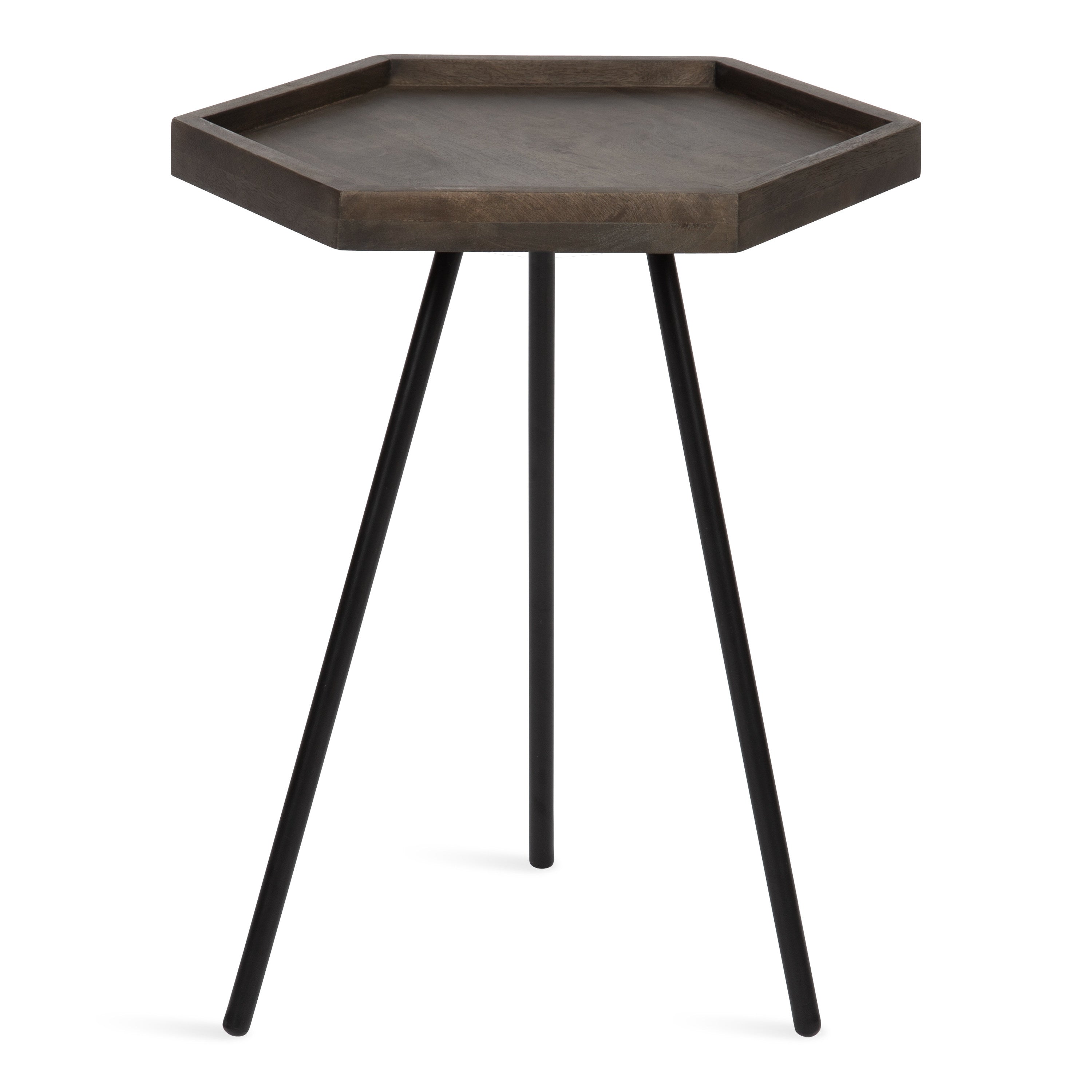 Side Table Gray Black 17x15x20 3