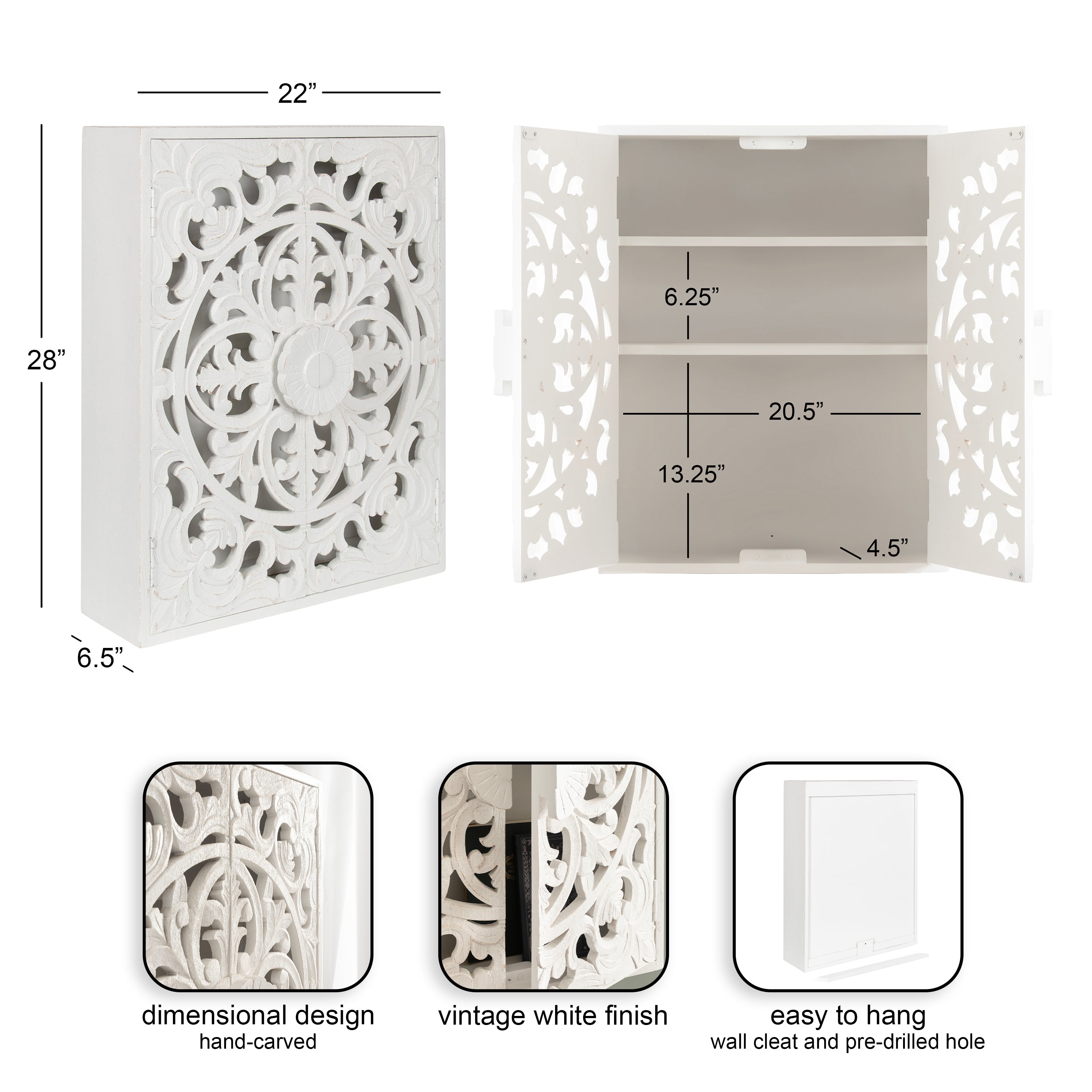 Cabinet White 22x7x28 2