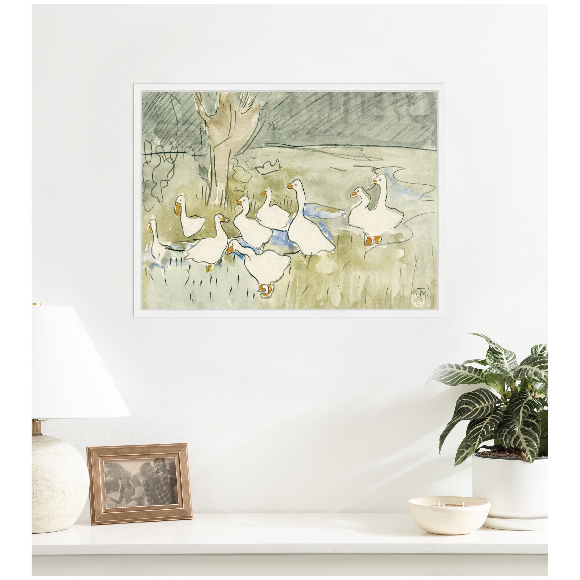 Ducks 1917 Theo van Hoytema by Nostalgia Prints Framed Canvas Wall Art Print