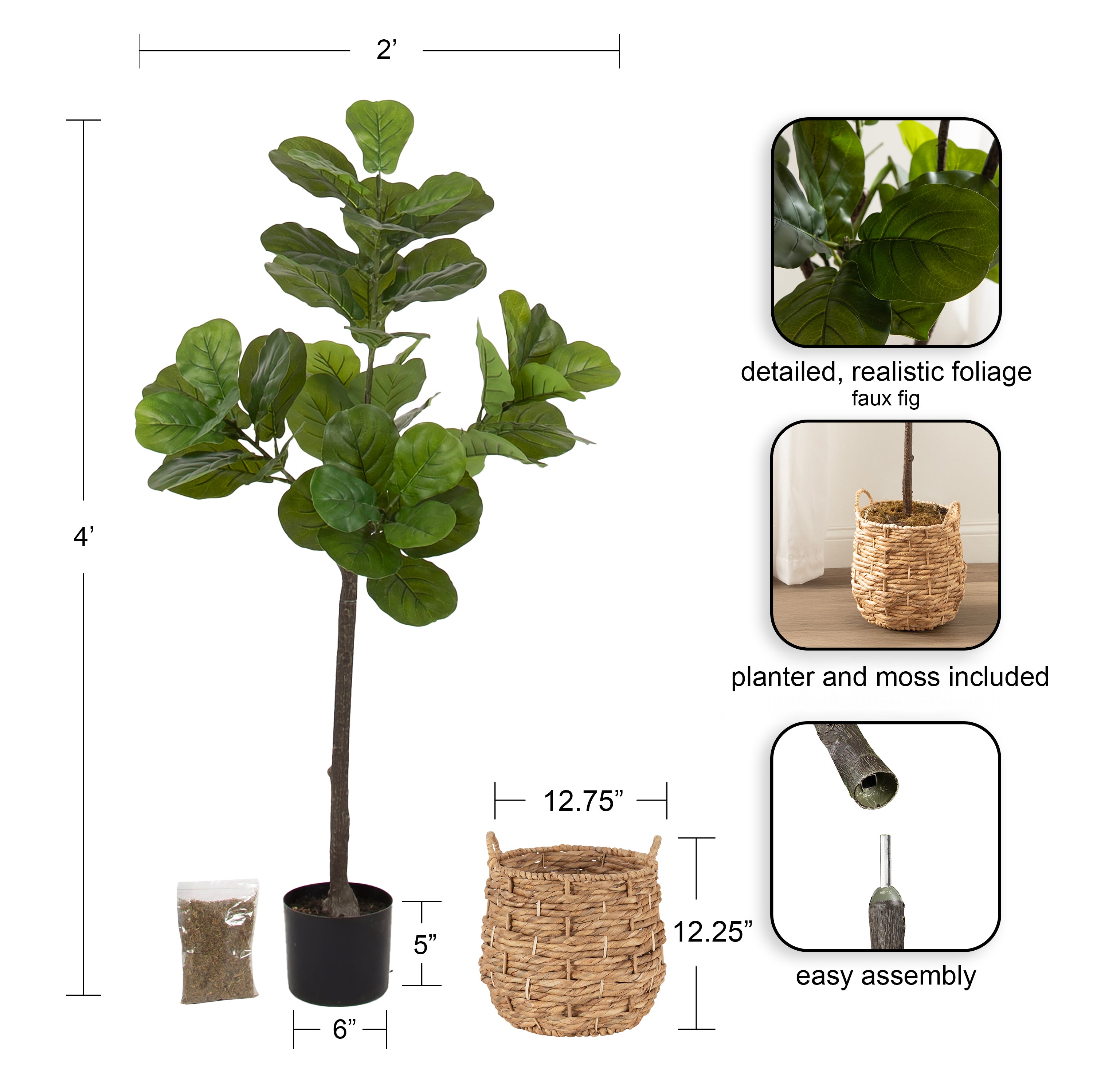 Faux Tree Natural 4' 2