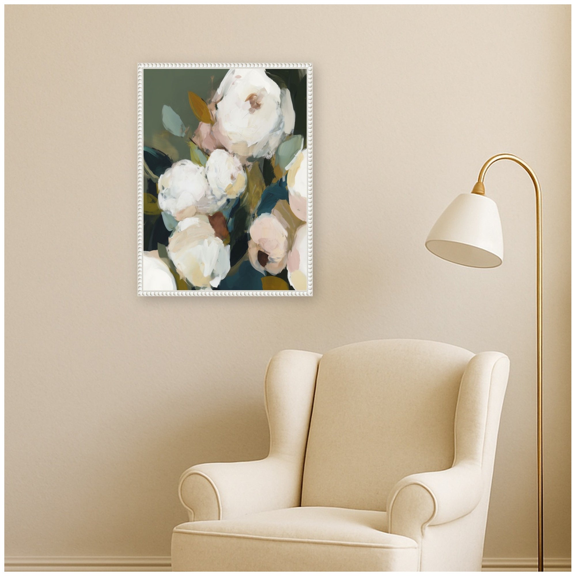 Framed Canvas 18x24 Sylvie Beaded White 5