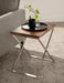 Side Table Walnut Brown Silver 20x14x20 7