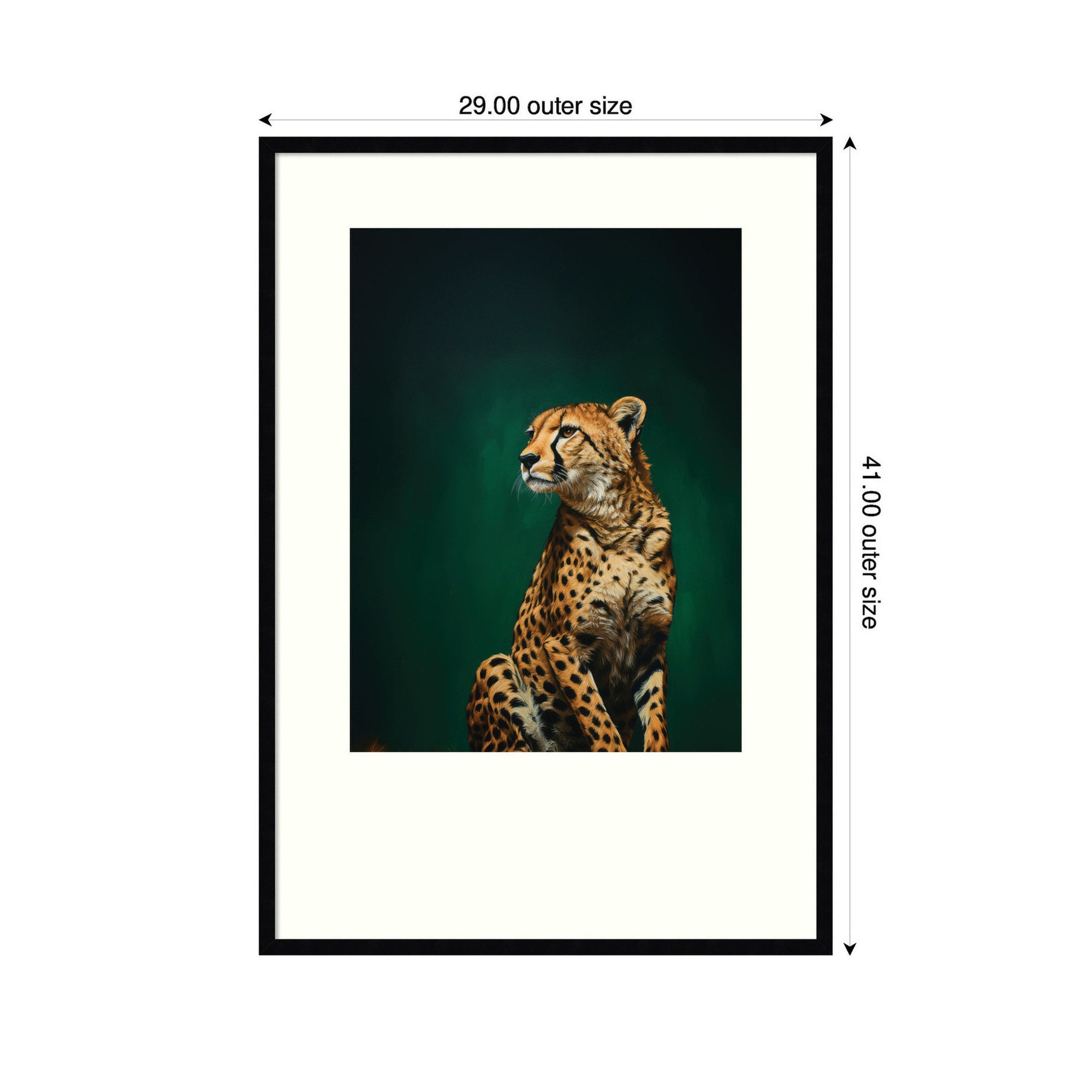 『 Green Leopard fam 』by Zuberi 60*60cm Twilight Emerald Green Leopard by The Creative Bunch Studio Framed