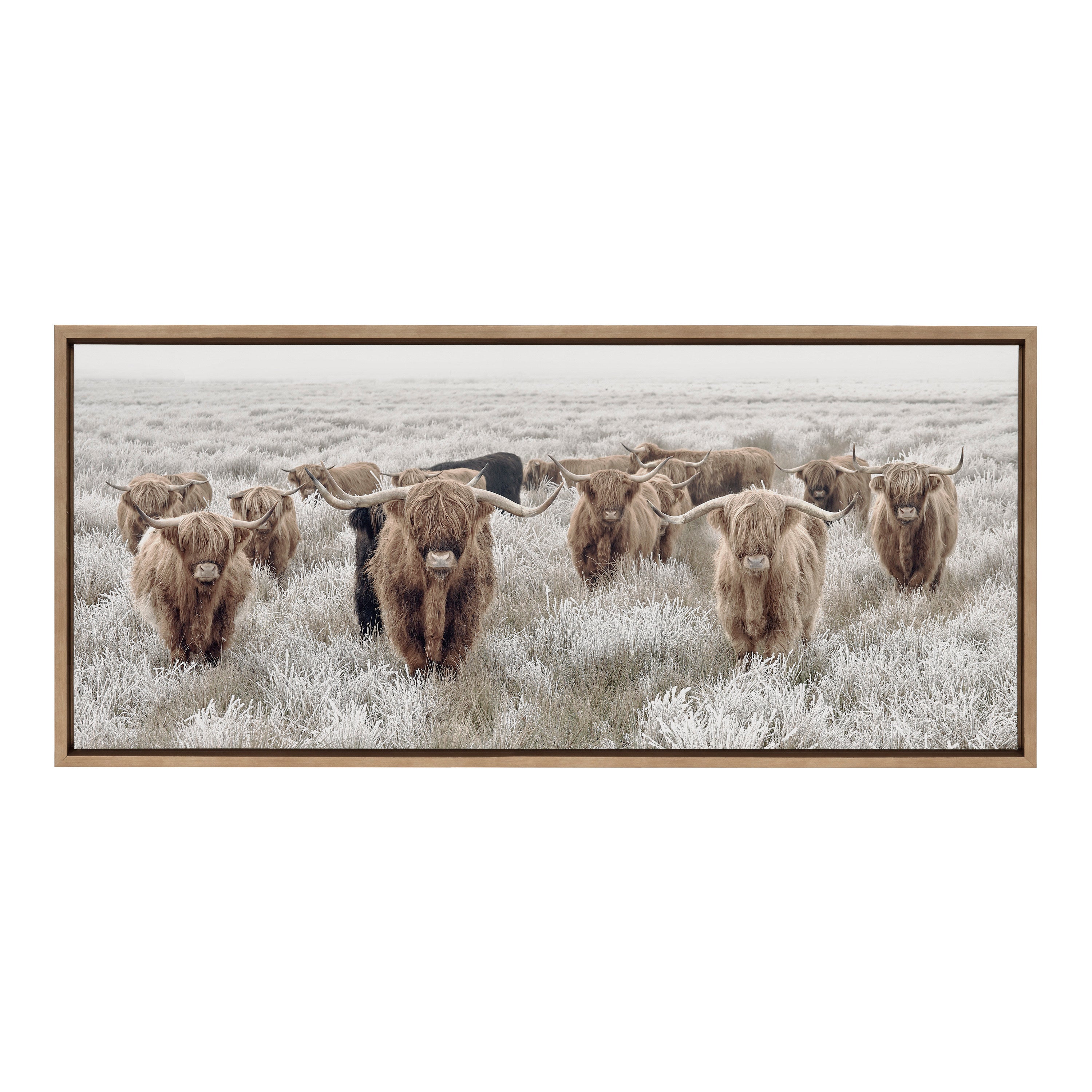 Framed Canvas Sylvie Dark Gold 18x40 2