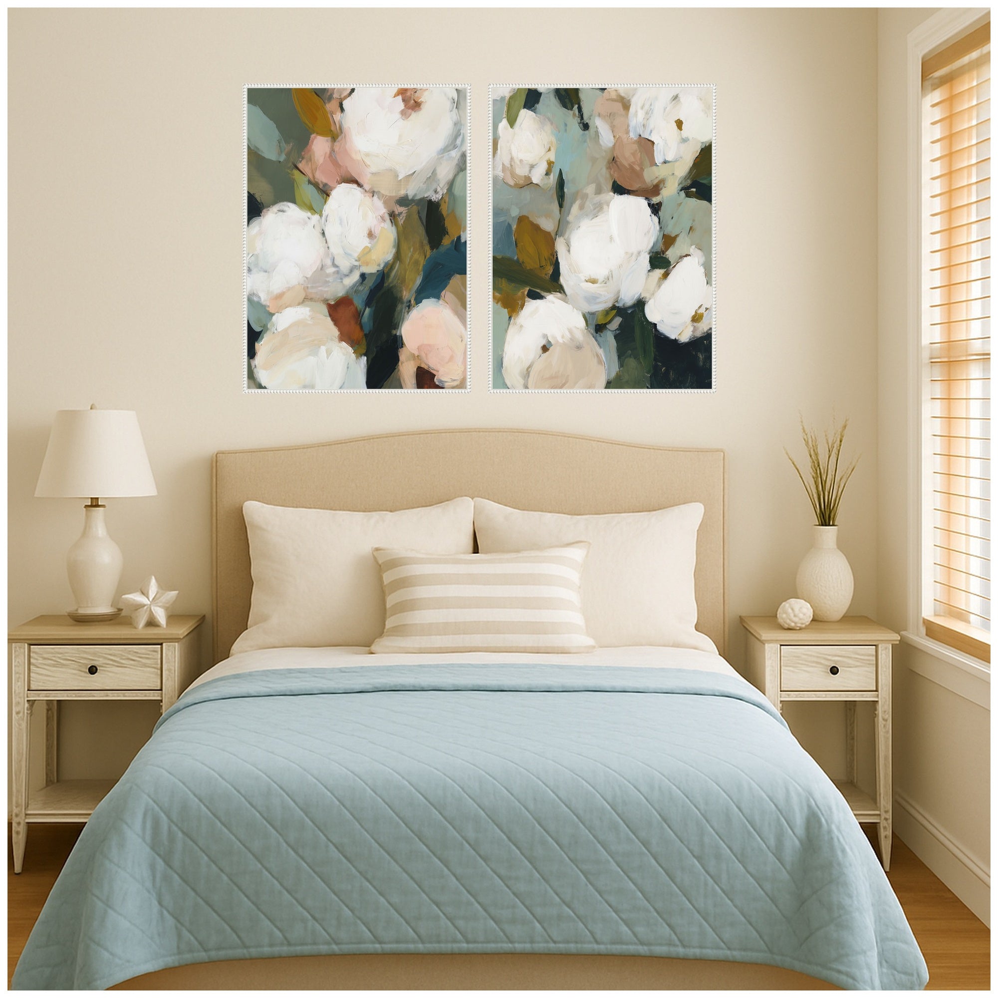 Art Set 2 Piece Set 28x38 Sylvie Beaded White 7