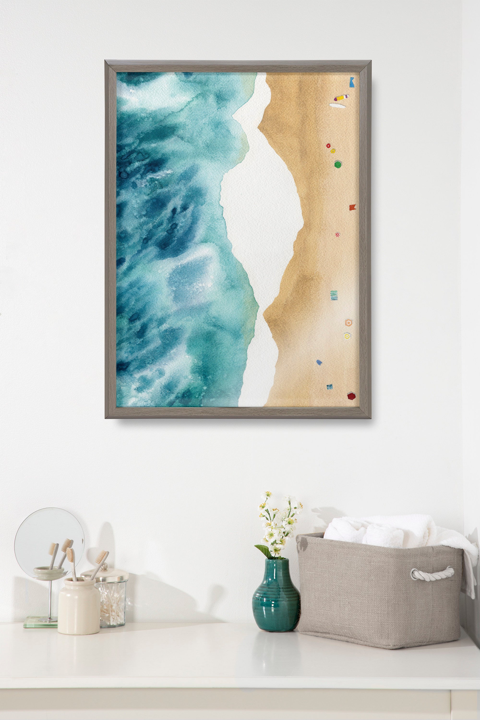 Blake North Shore Framed Printed Glass by Janet Meinke-Lau
