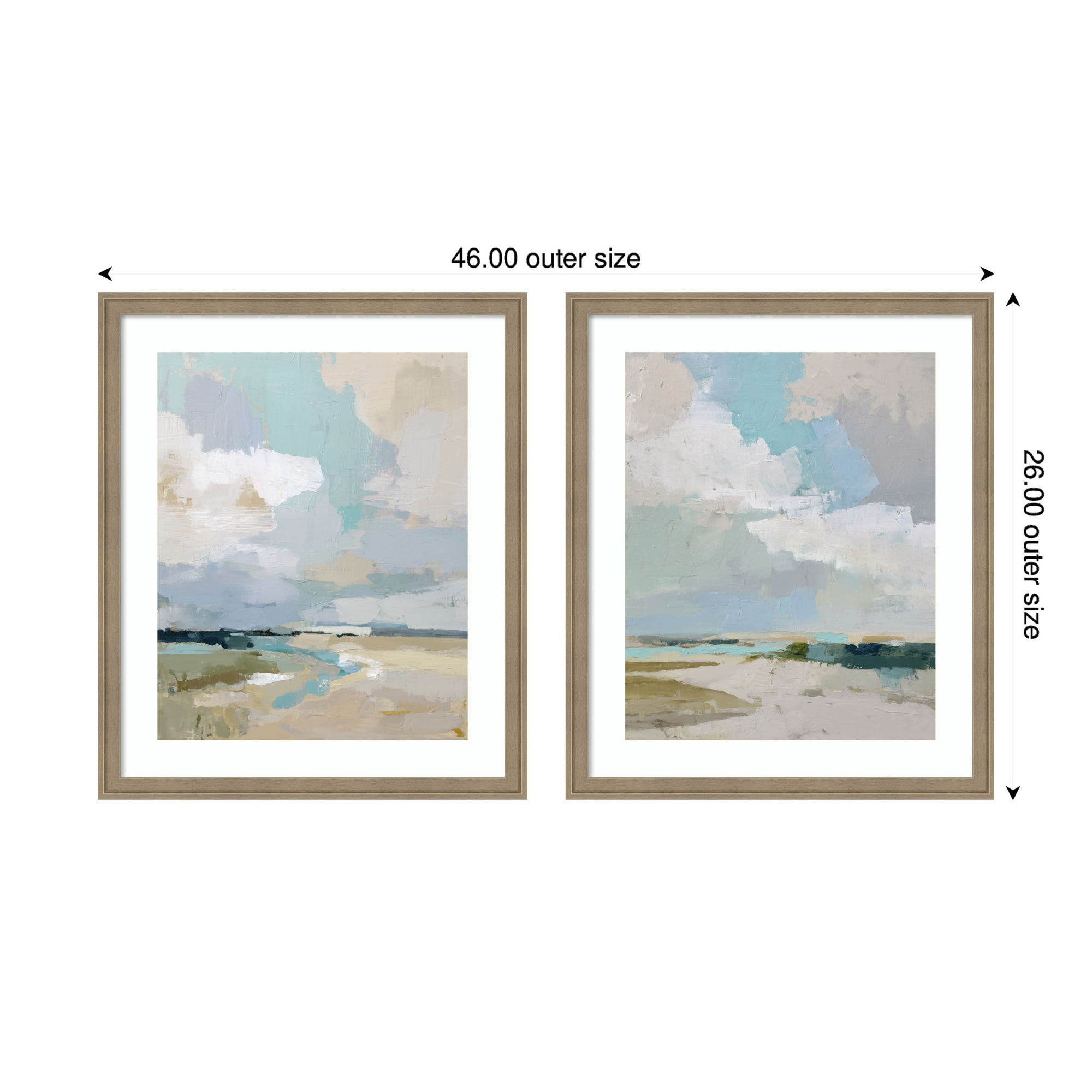 Framed Art Set 2 Piece Set 21x25 Florence Light Brown 2