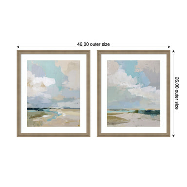 Framed Art Set 2 Piece Set 21x25 Florence Light Brown 2