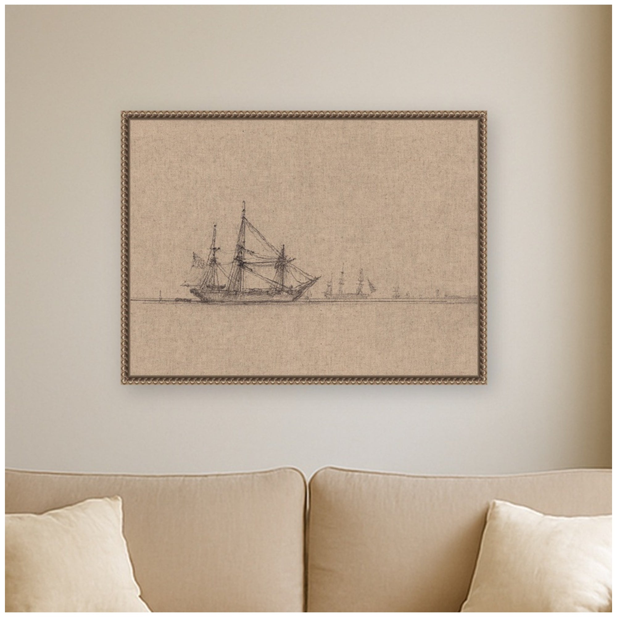 Framed Canvas 24x18 Sylvie Beaded Dark Gold 7