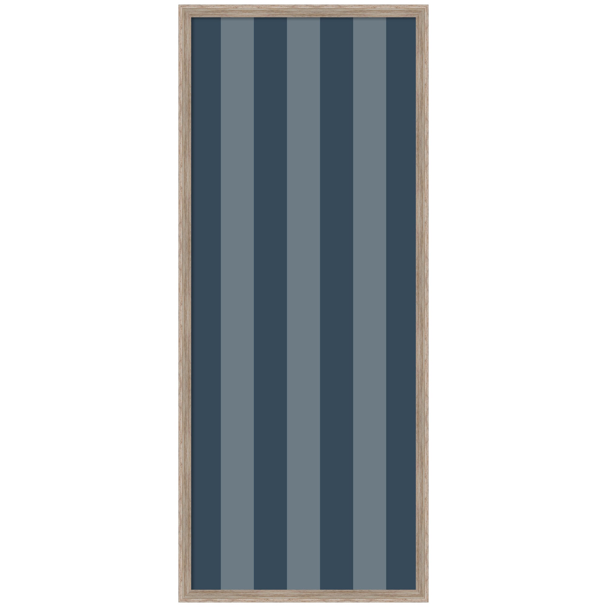 Framed Fabric Pinboard Wide Stripes Blue Wall Organization