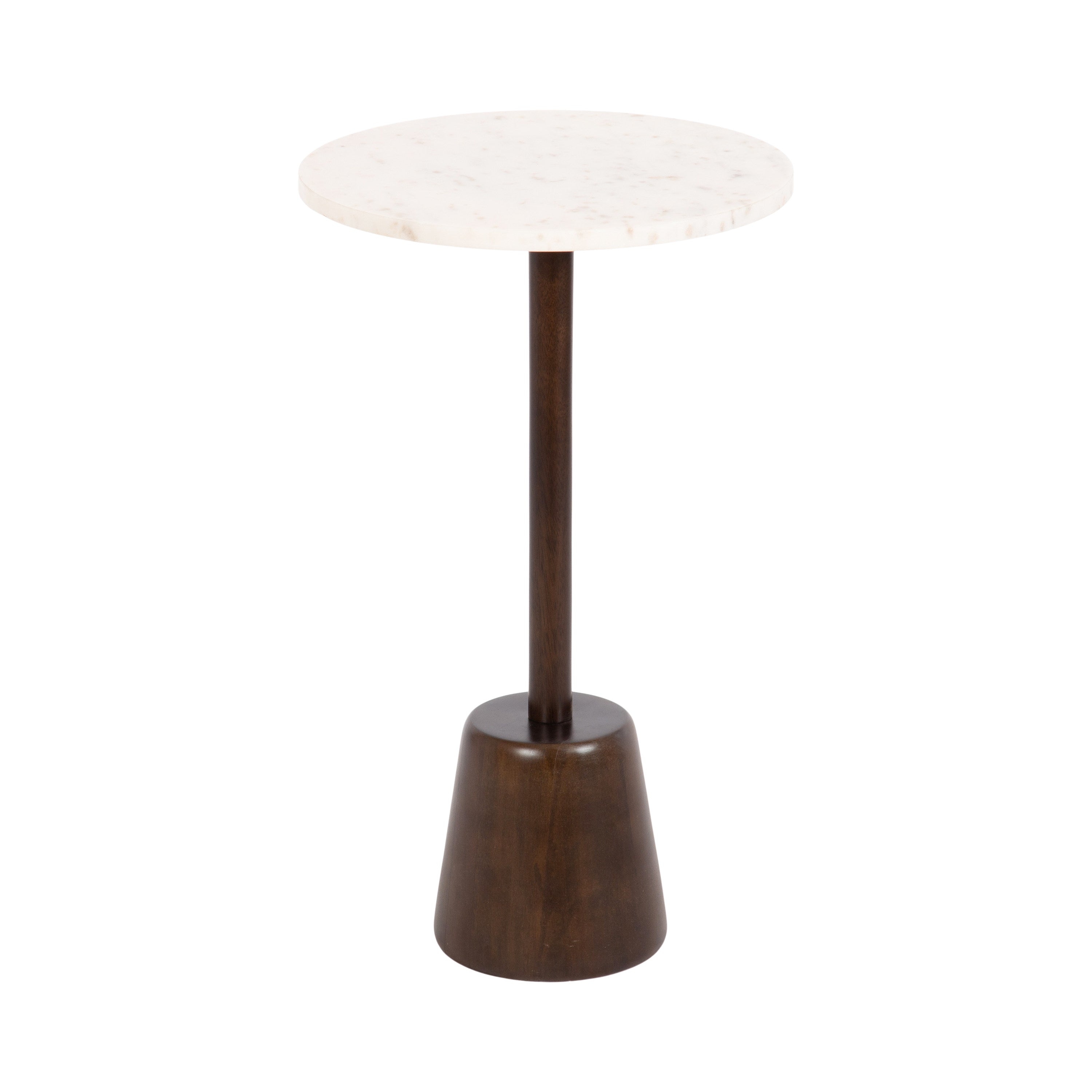 Side Table White Dark Brown 14x14x24 1