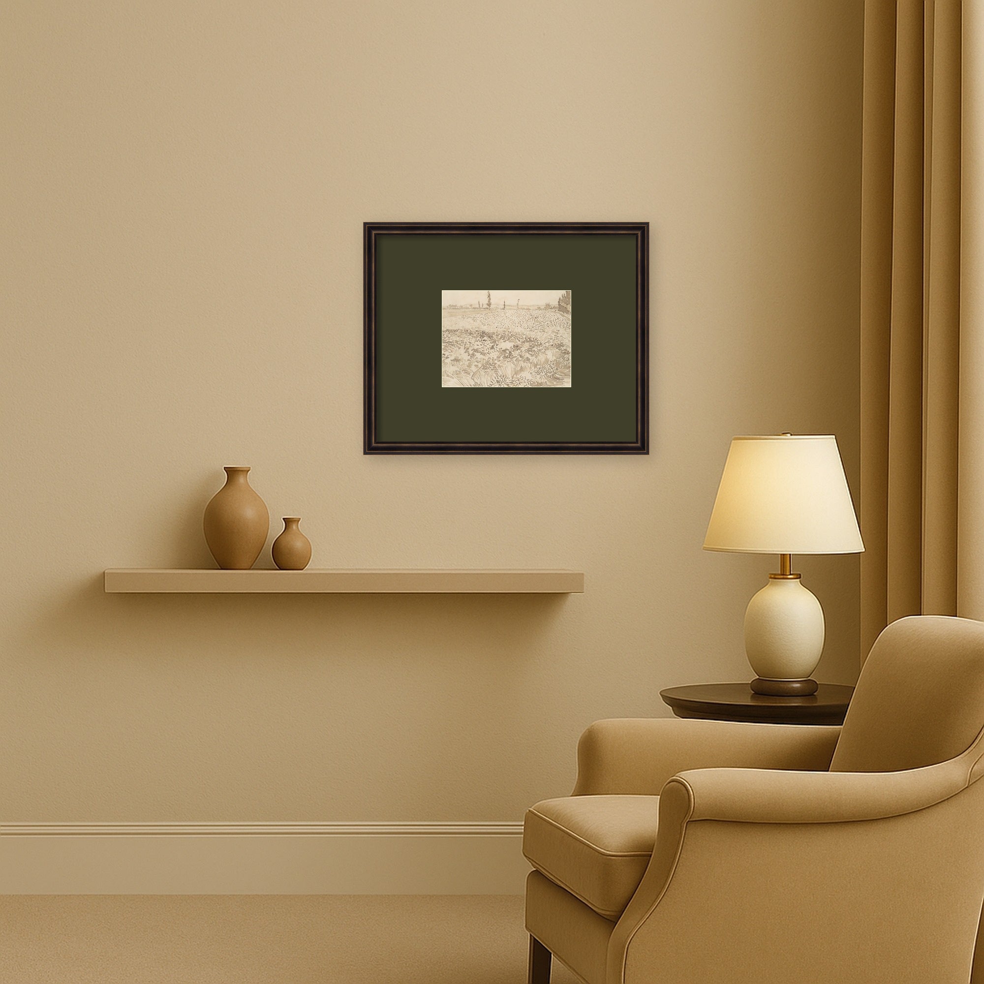 Framed Art 22x18 Dark Bronze Scoop 7