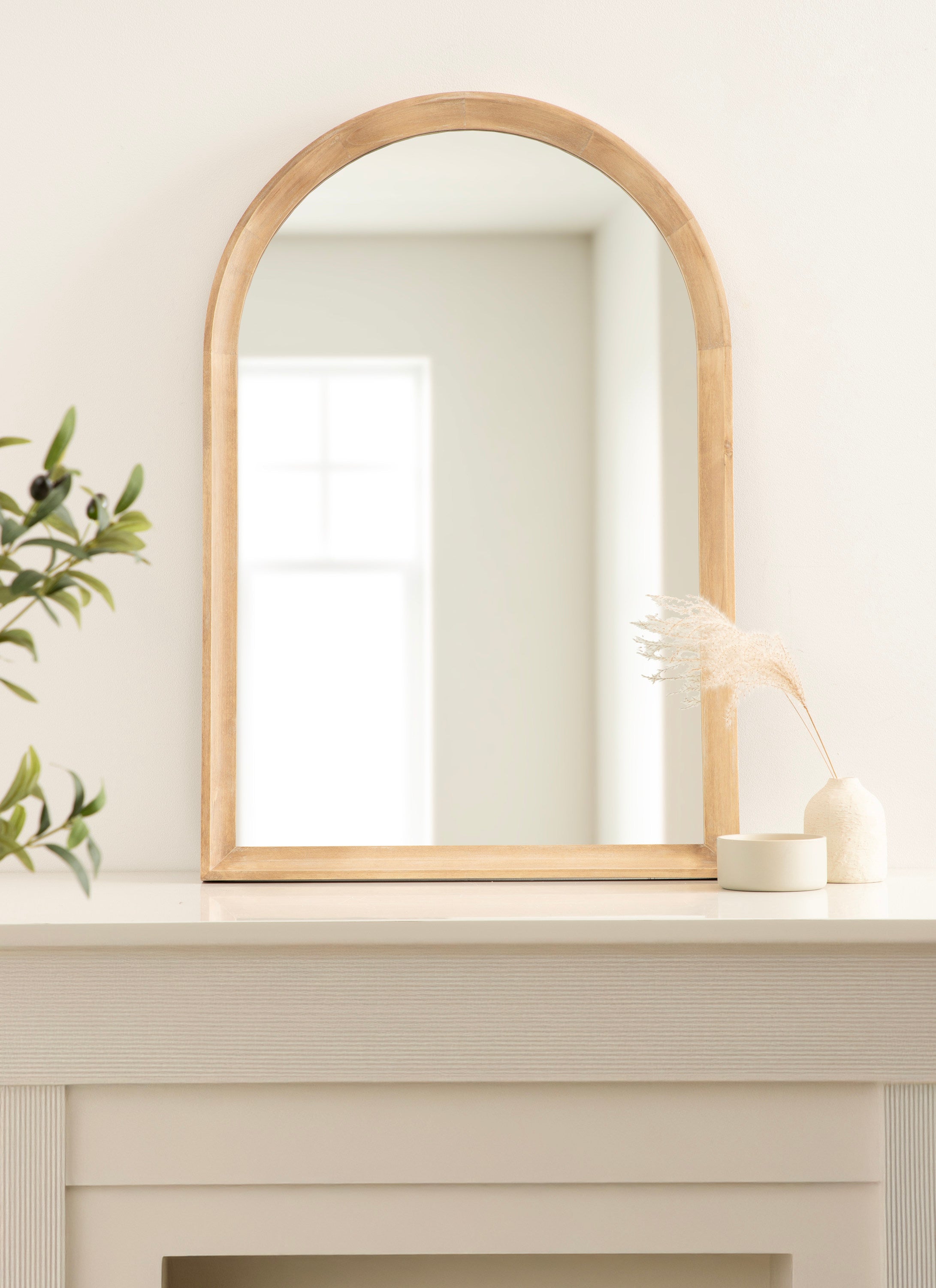 Arch Mirror Natural Beige 24x36 6