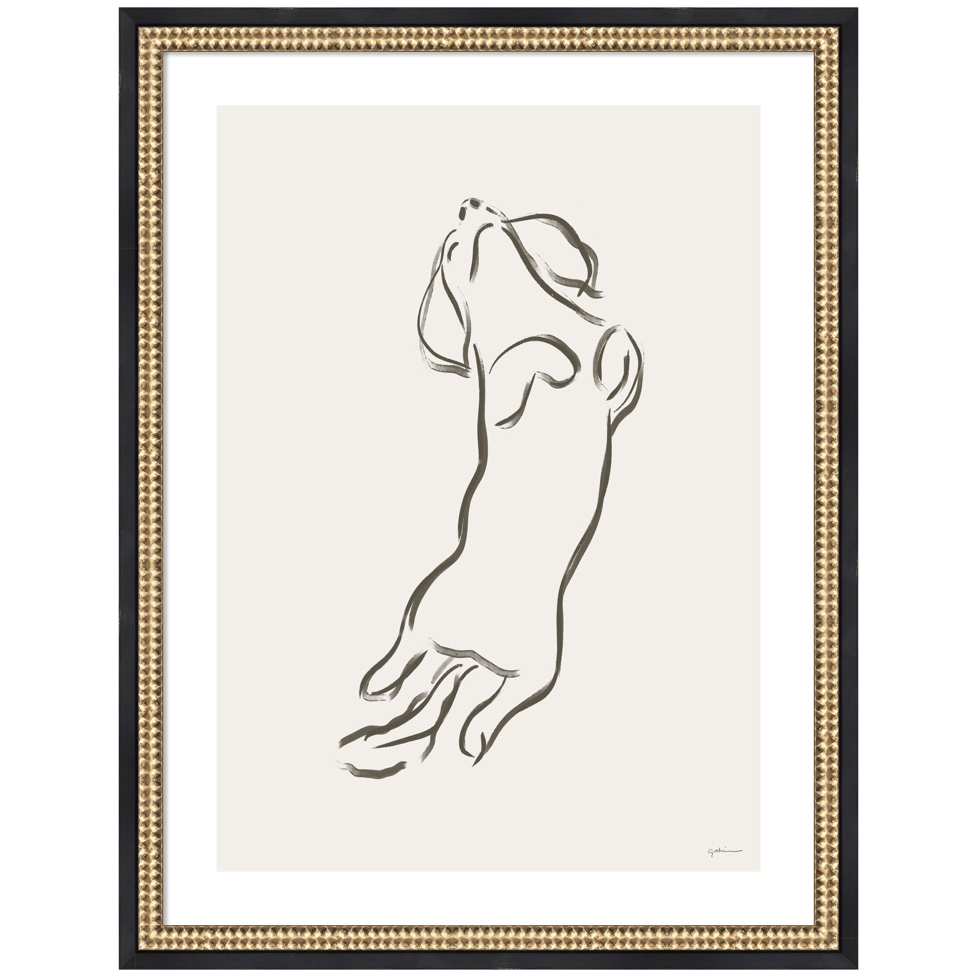 Dachshund Dog by Gabrielly Guedes Framed Wall Art Print