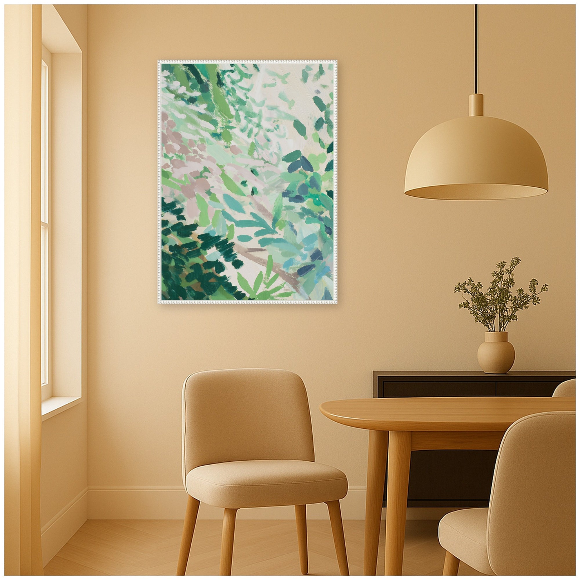 Framed Canvas 28x38 Sylvie Beaded White 6