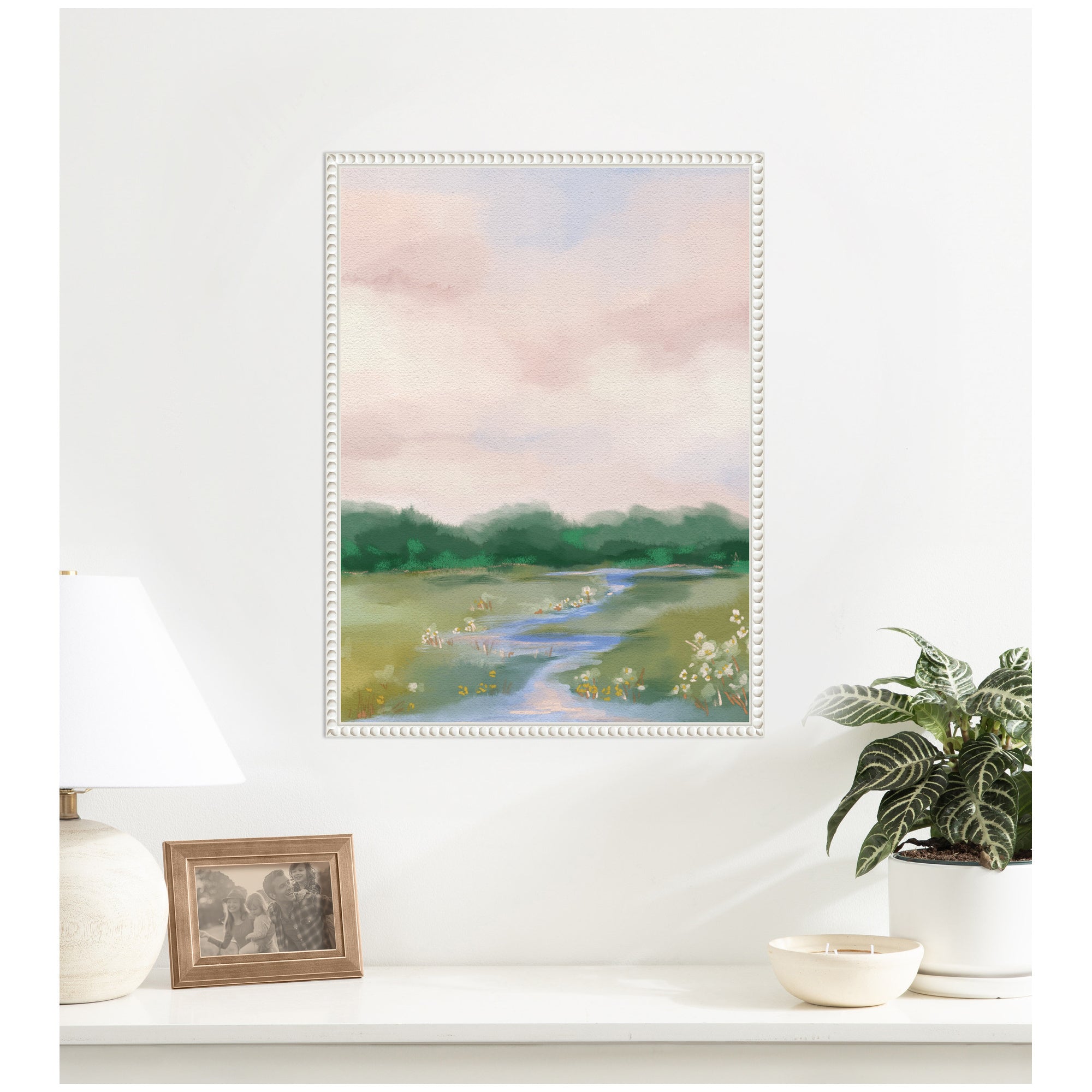 Framed Canvas 18x24 Sylvie Beaded White 7