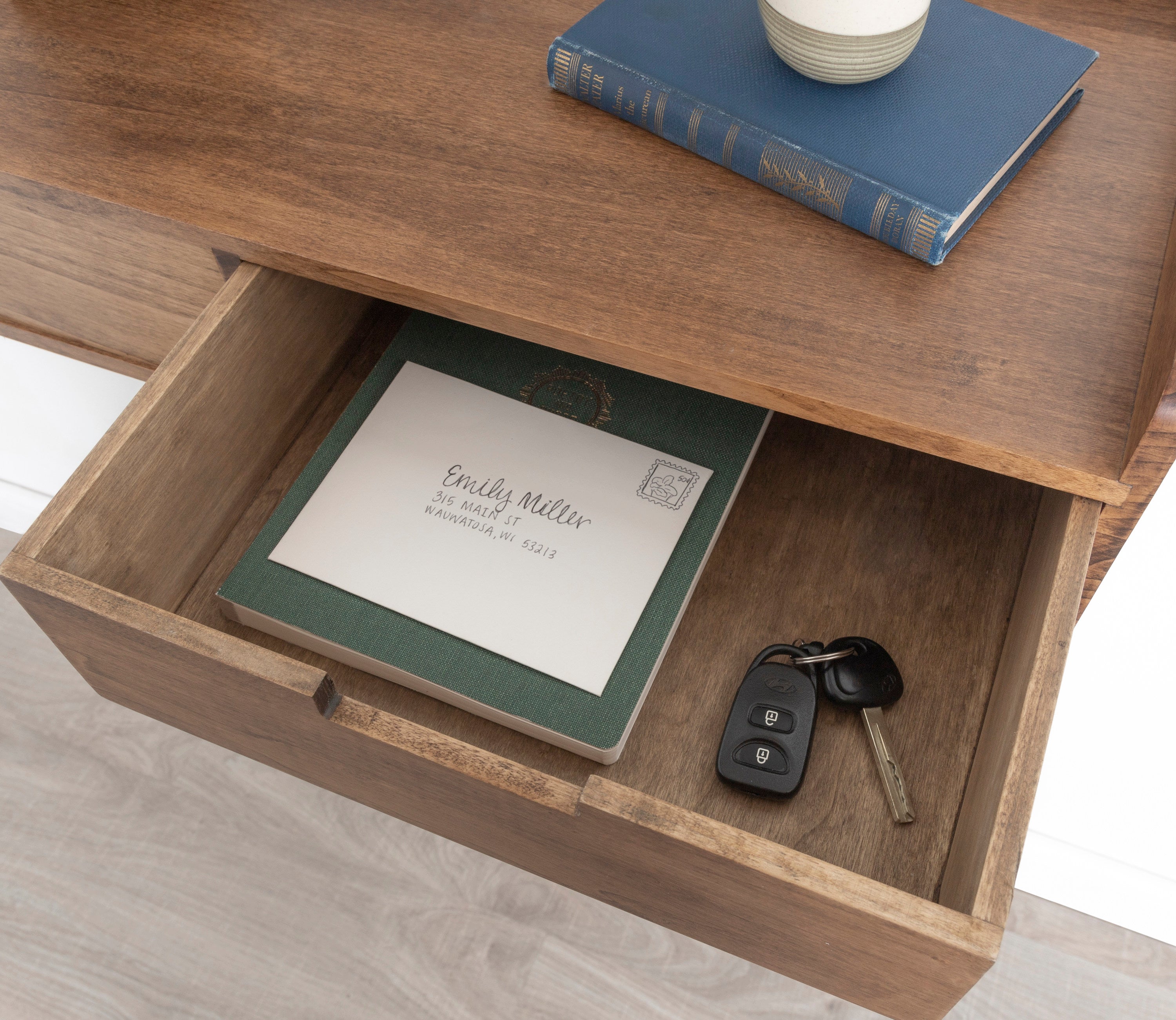 Floating Console Table Rustic Brown 28x12x6.5 8