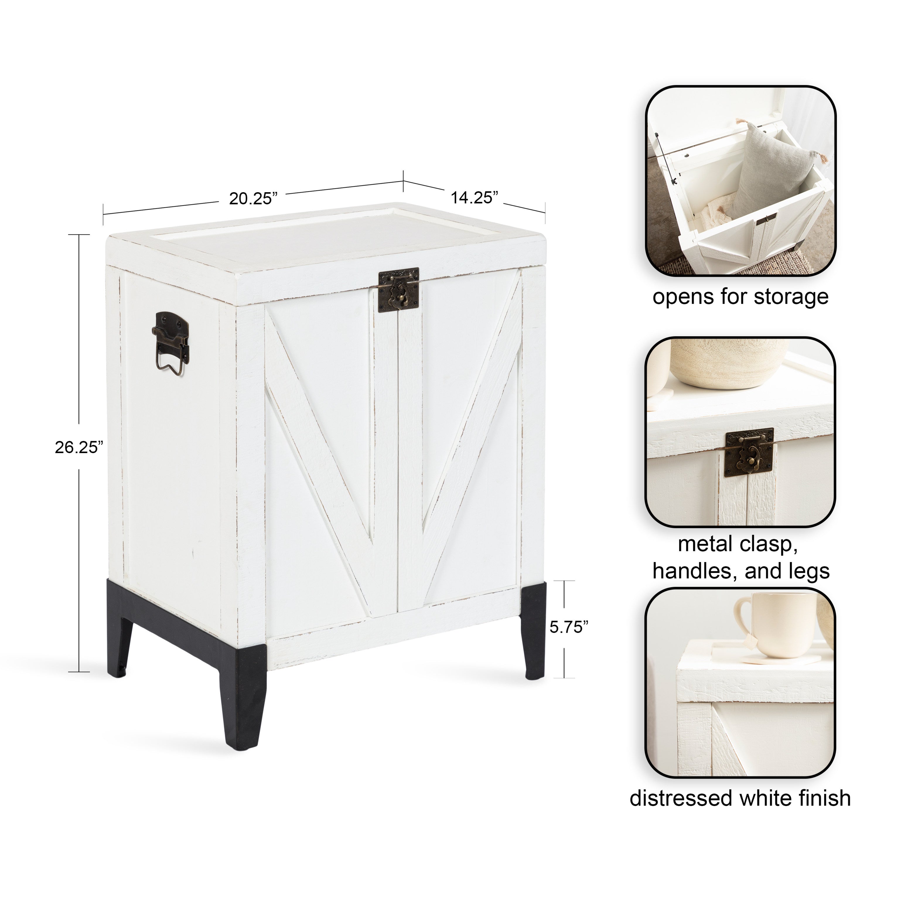 Cates Wood Side Table with Trunk Storage
