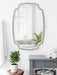 Scallop Mirror White Gray 21x32 8