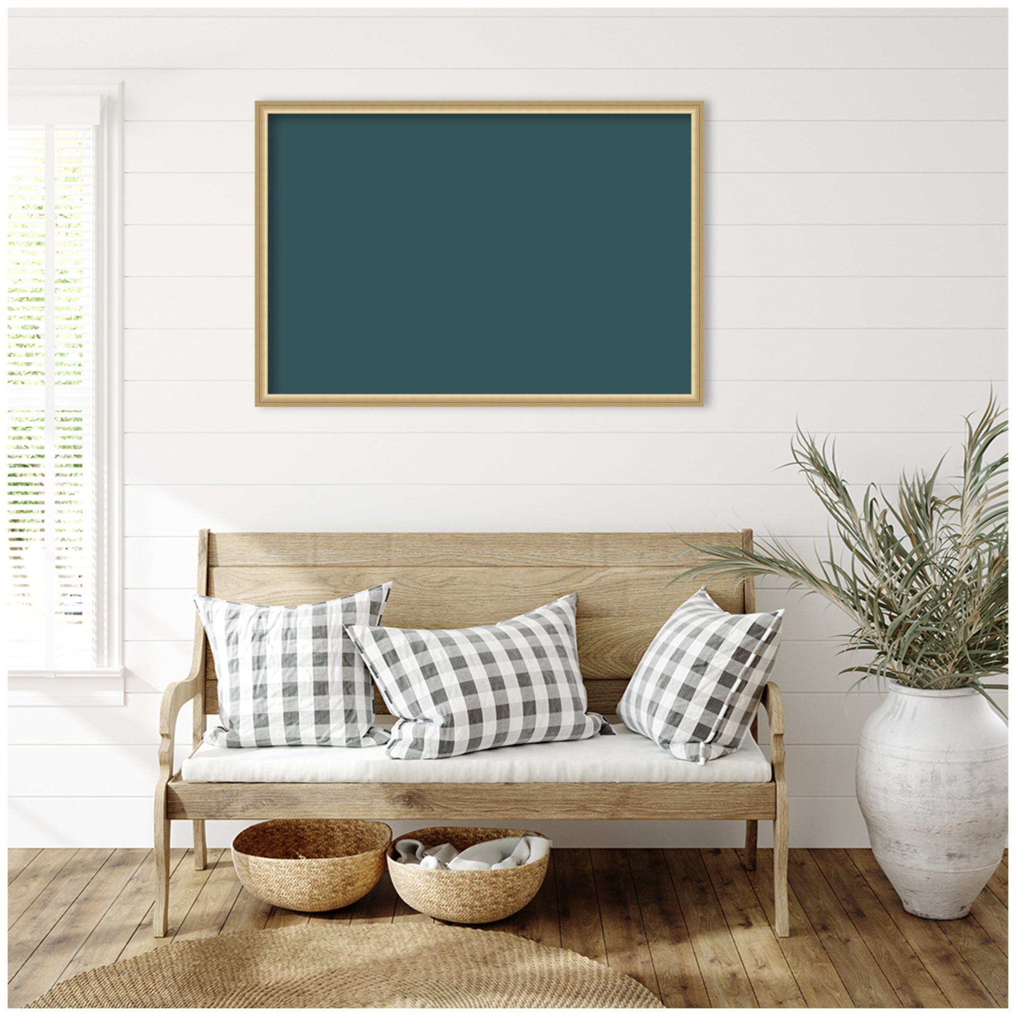 Framed Fabric Pinboard Deep Sea Teal Wall Organization