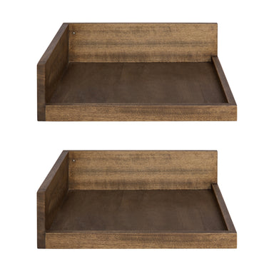 Floating Shelf Rustic Brown 2 Piece 2