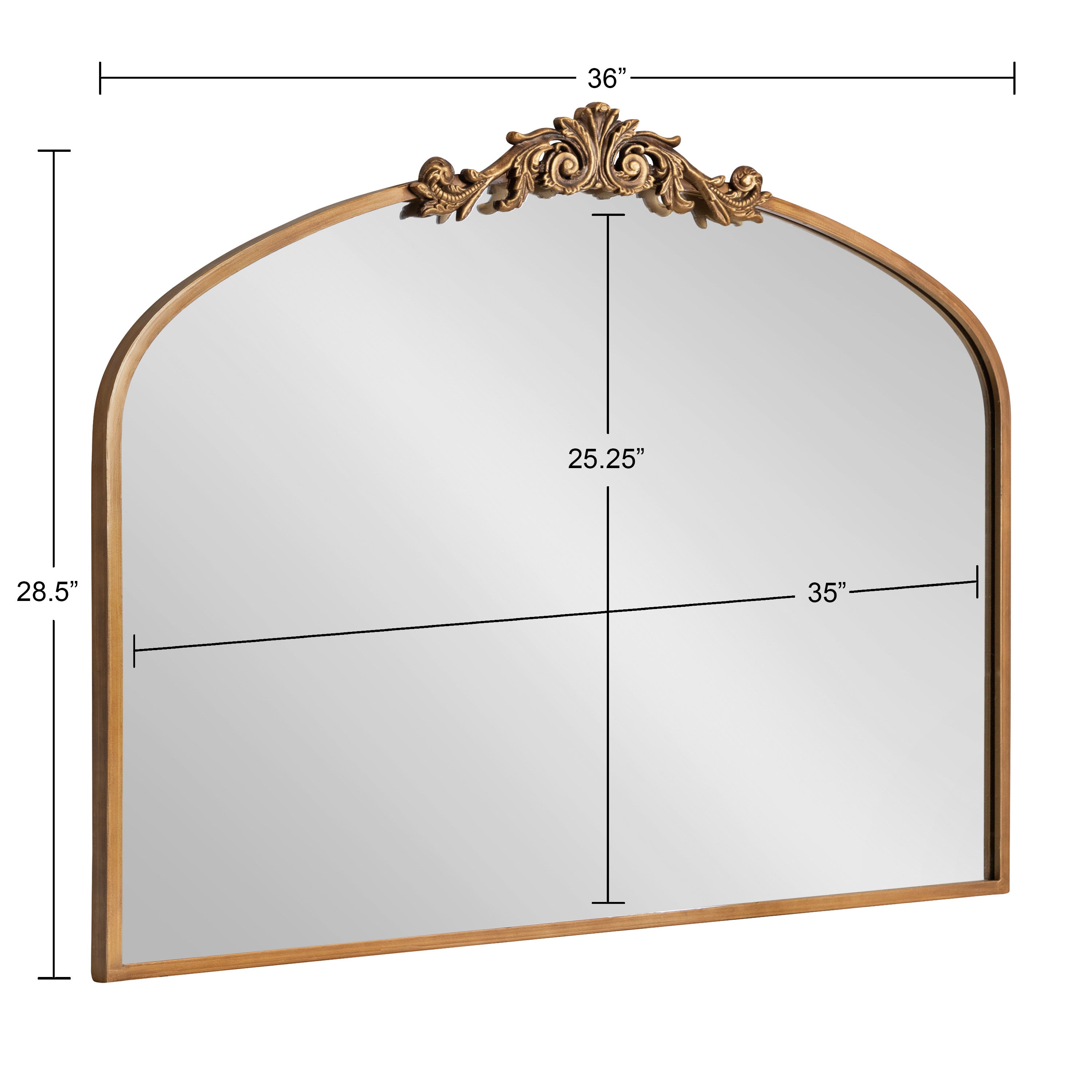 Arch Mirror 36x29 Gold 5