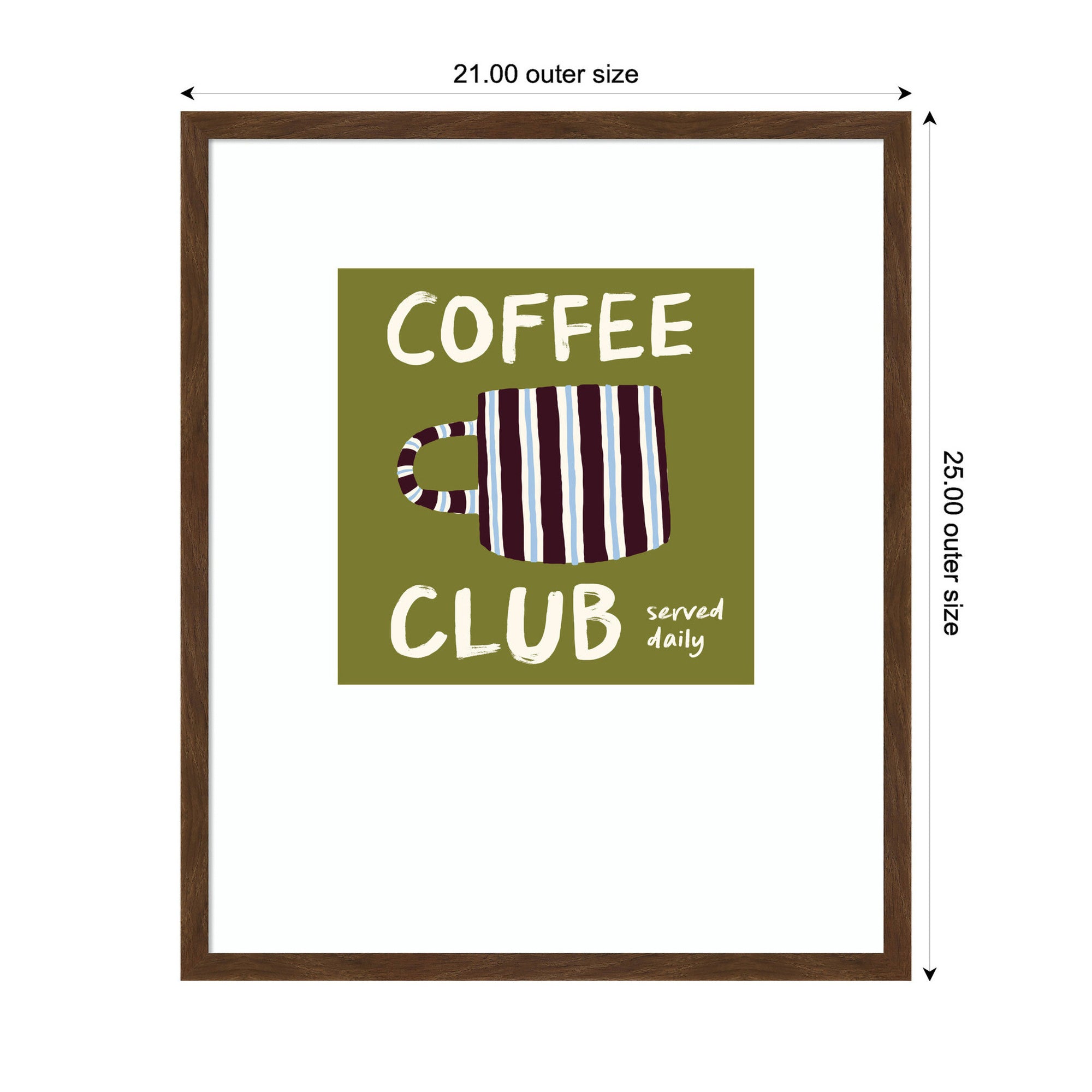 Coffee Club Kitchen Sage Green by Lucky Guava Framed Wall Art Print
