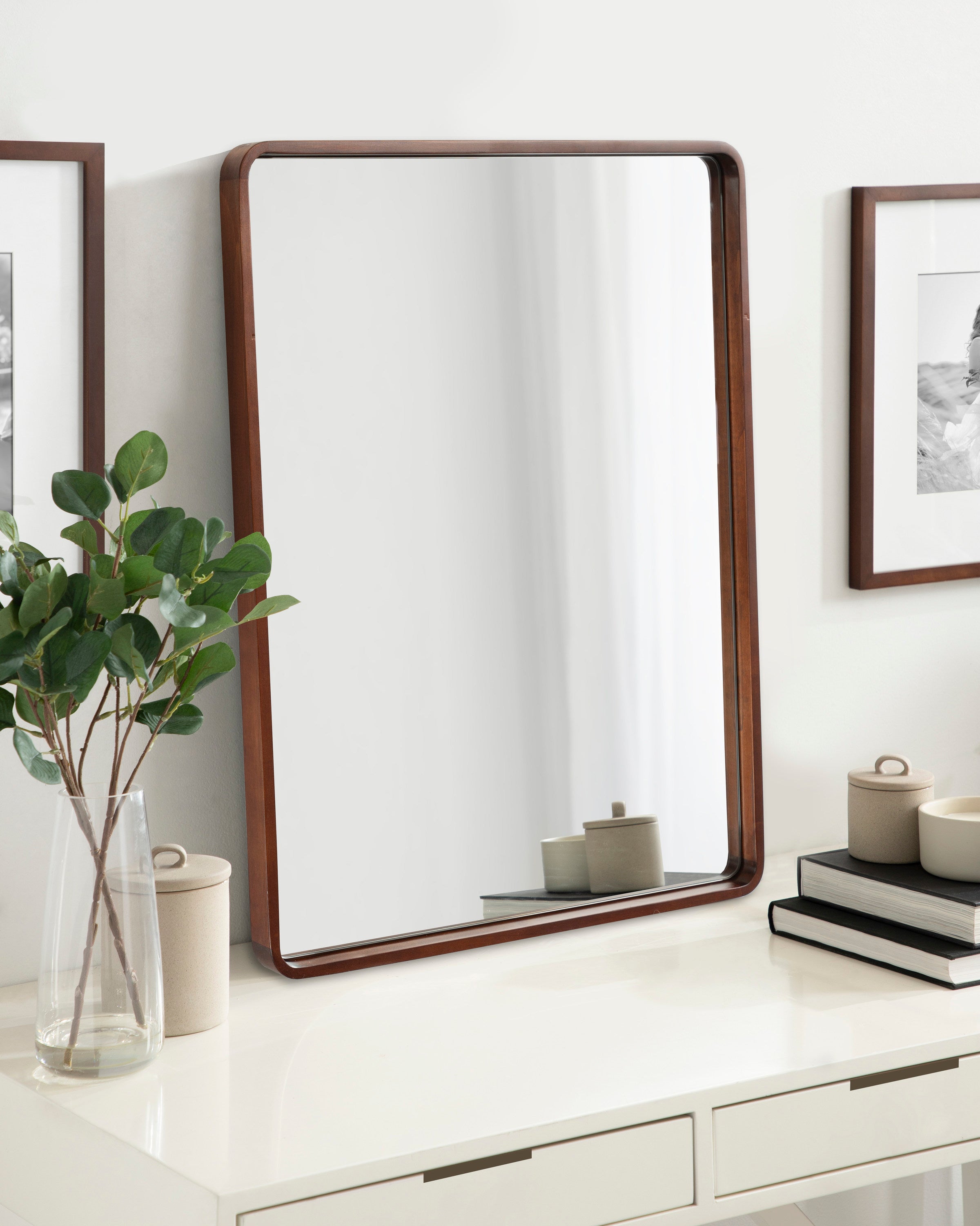 Rectangle Mirror Dark Brown 24x30 7