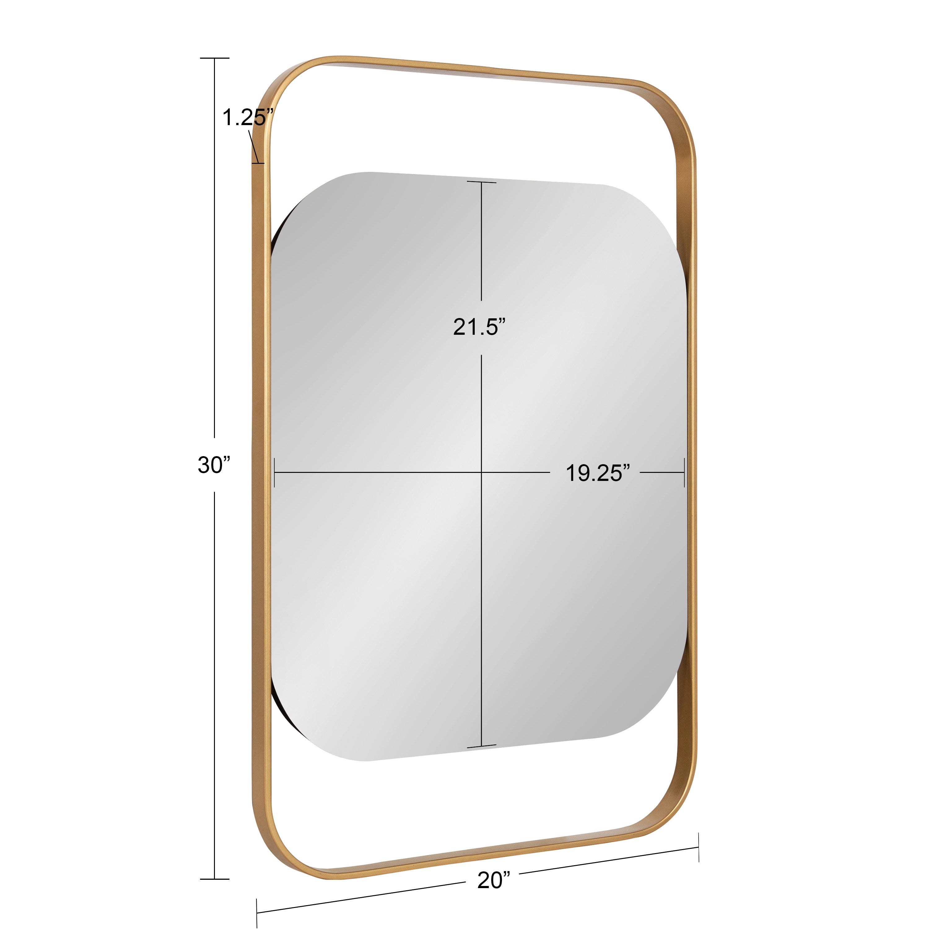 Rectangle Mirror Gold 20x30 5
